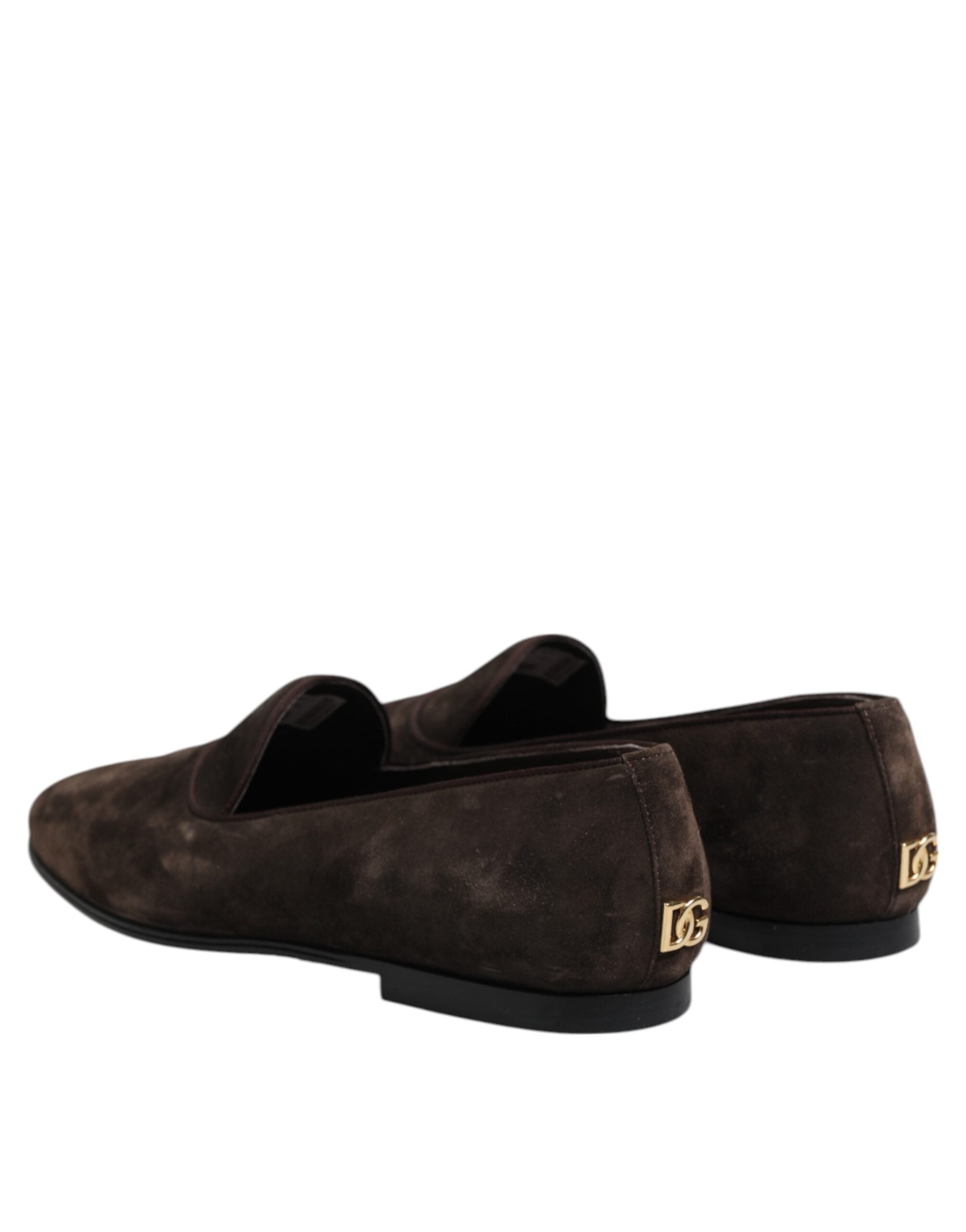 Brown Velvet Leather Slip On Loafers Shoes - ventzia