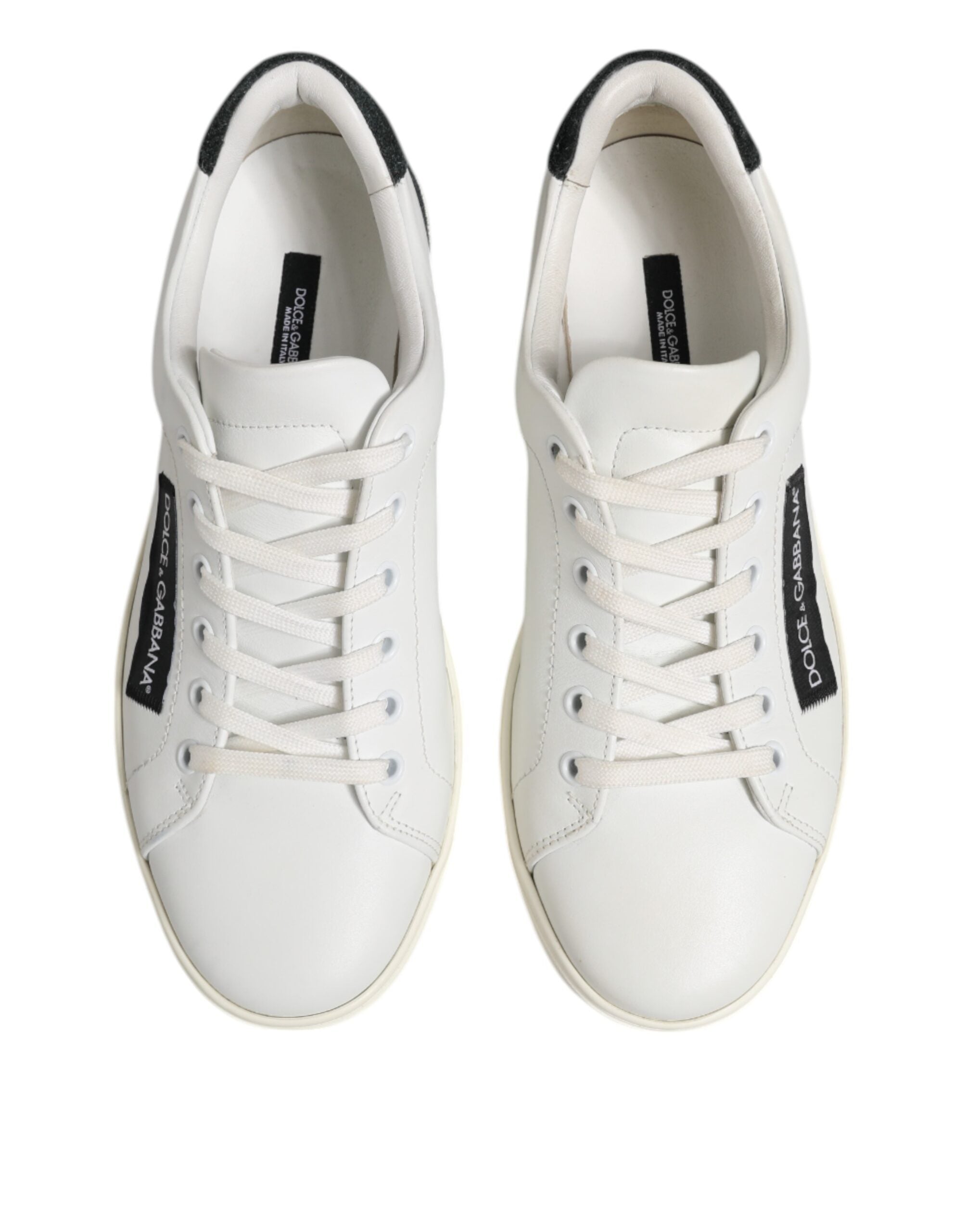 White Black Leather Lace Up Men Sneakers Shoes - ventzia