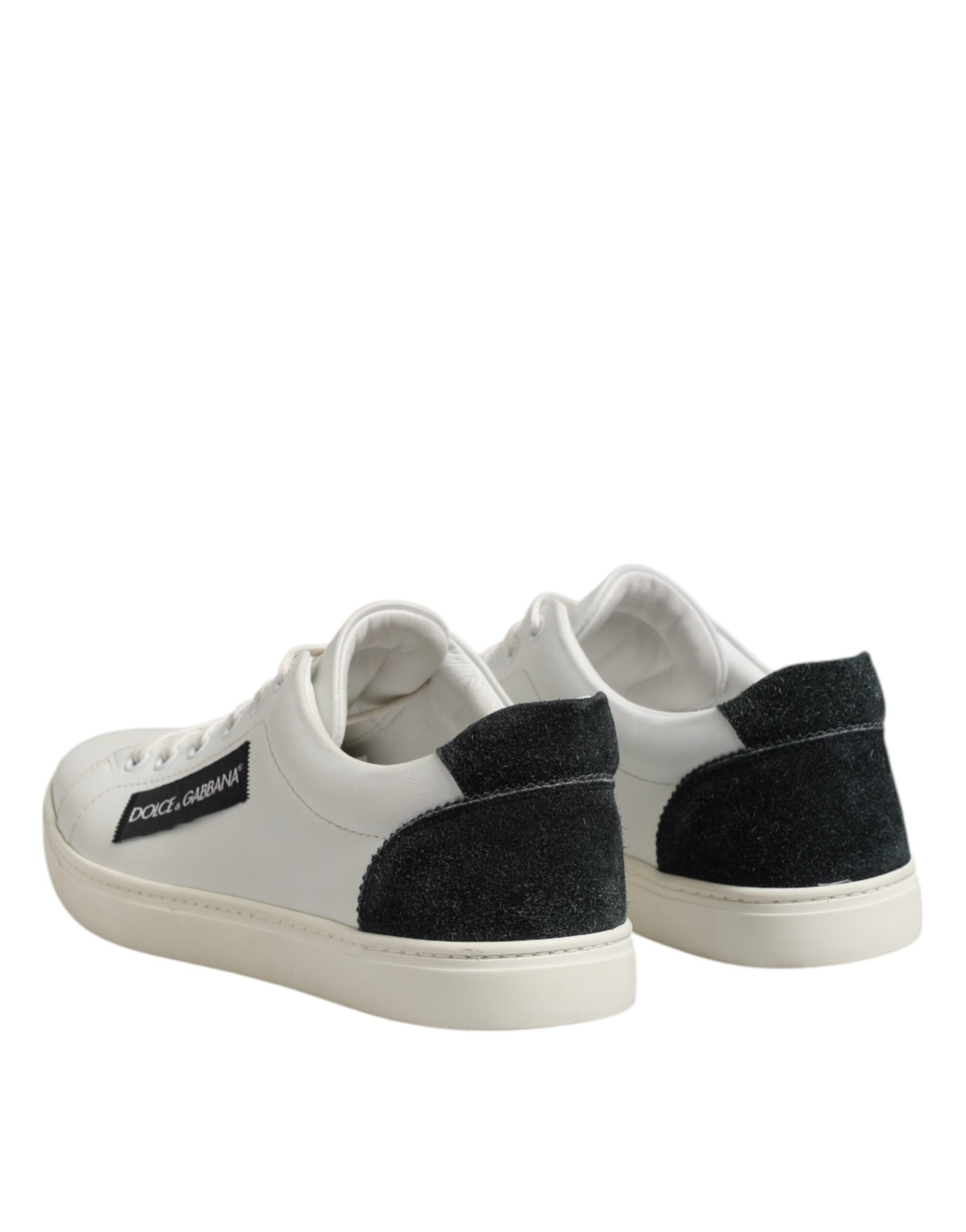 White Black Leather Lace Up Men Sneakers Shoes - ventzia