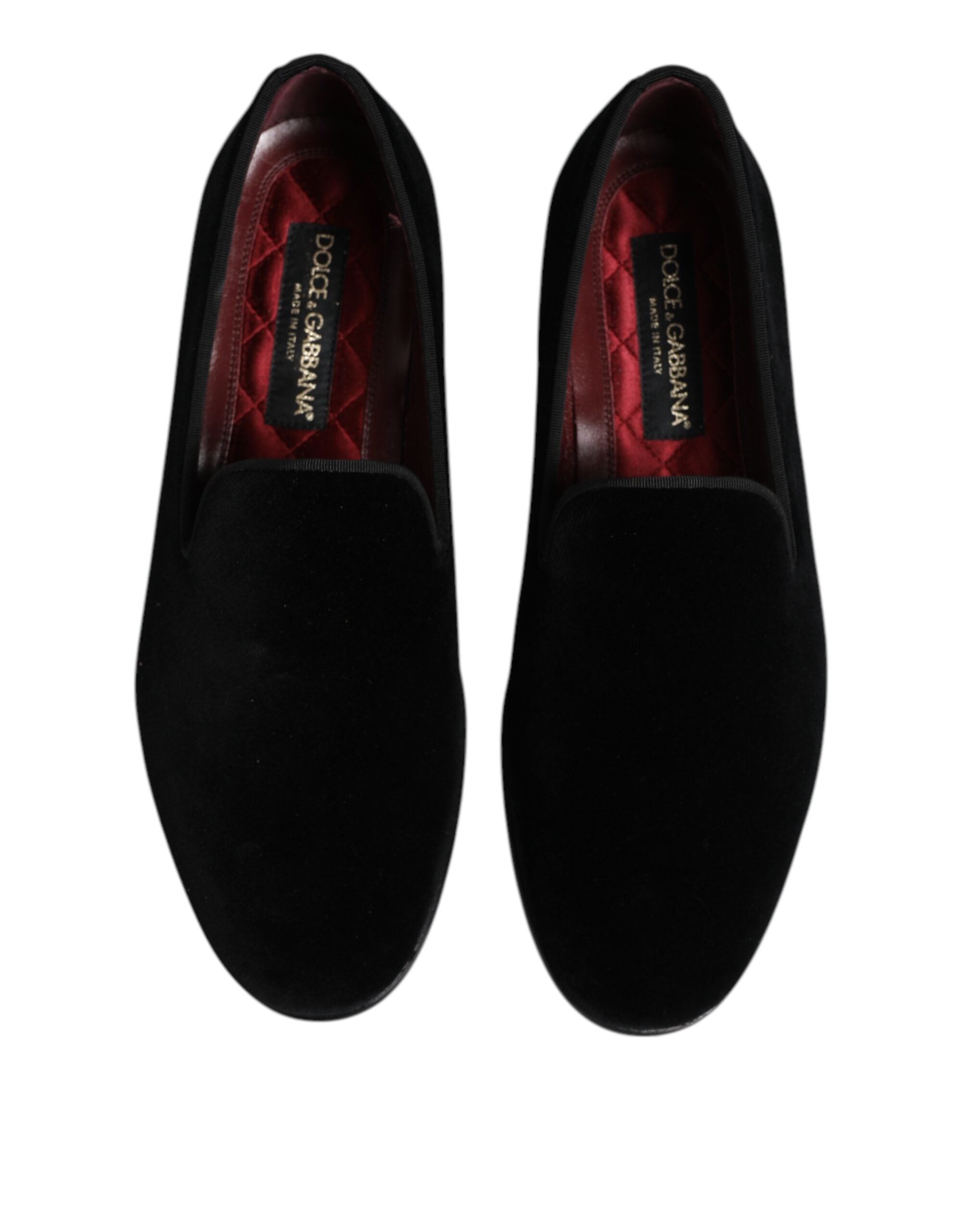 Black Velvet Slip On Loafers Formal Shoes - ventzia