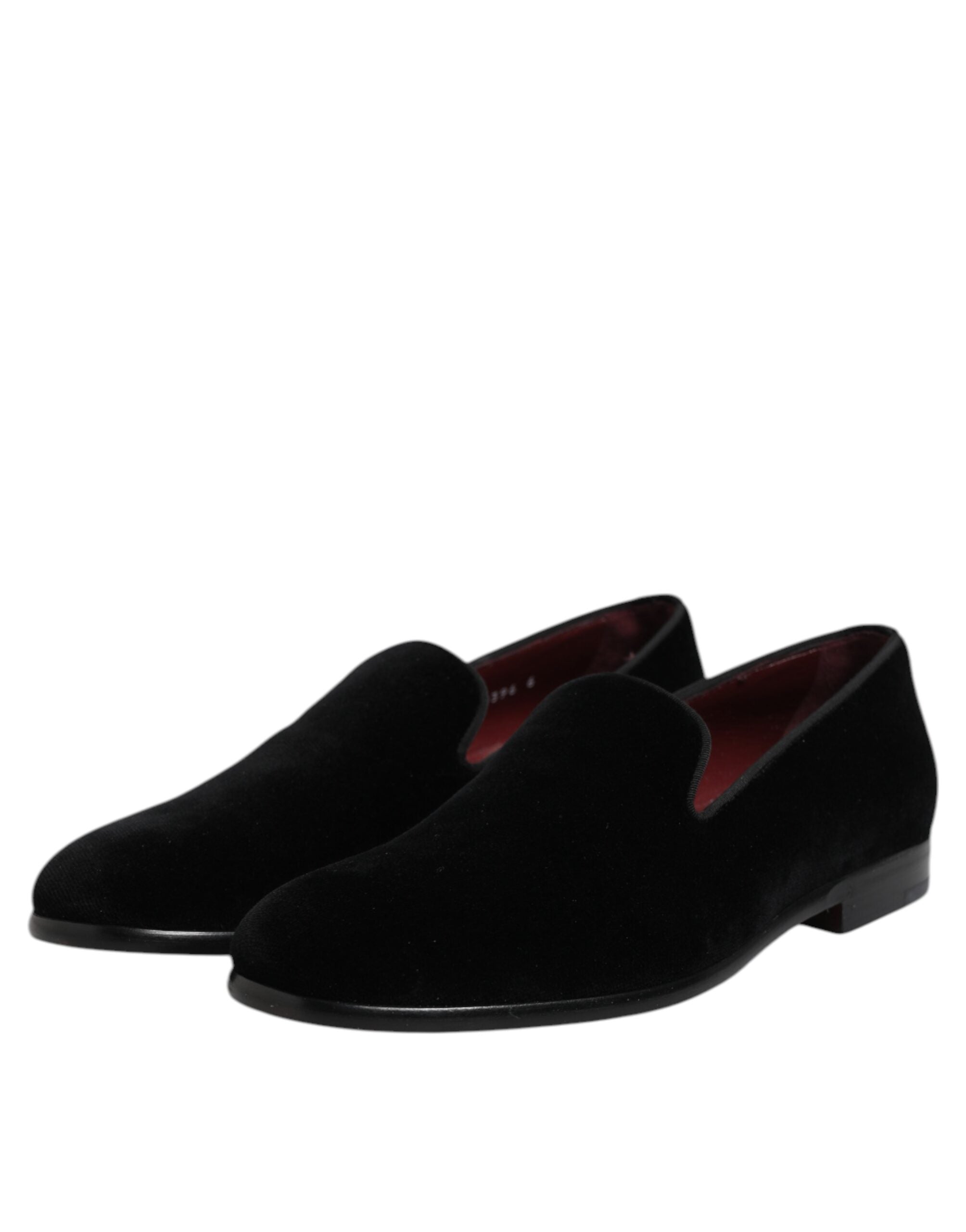 Black Velvet Slip On Loafers Formal Shoes - ventzia