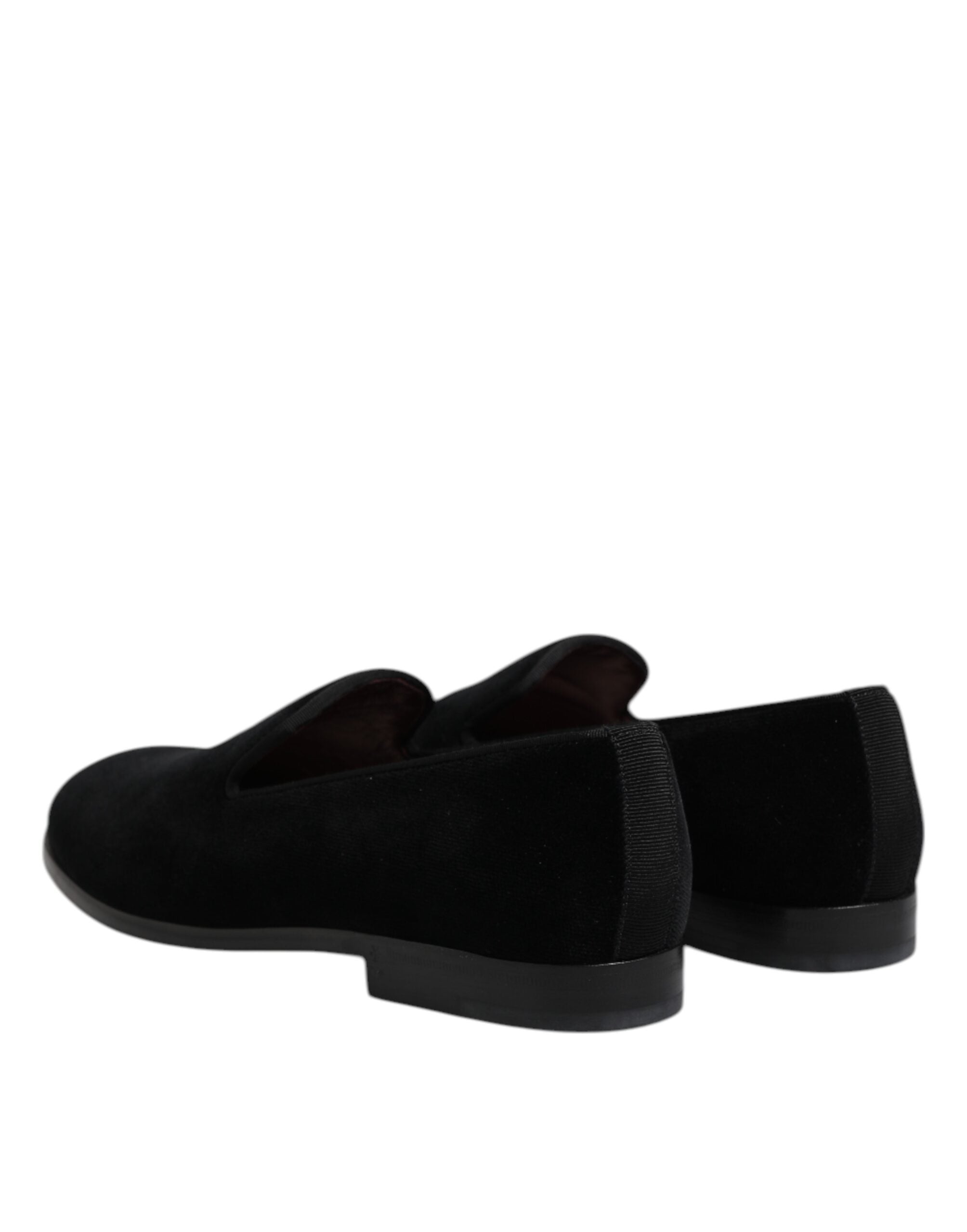 Black Velvet Slip On Loafers Formal Shoes - ventzia