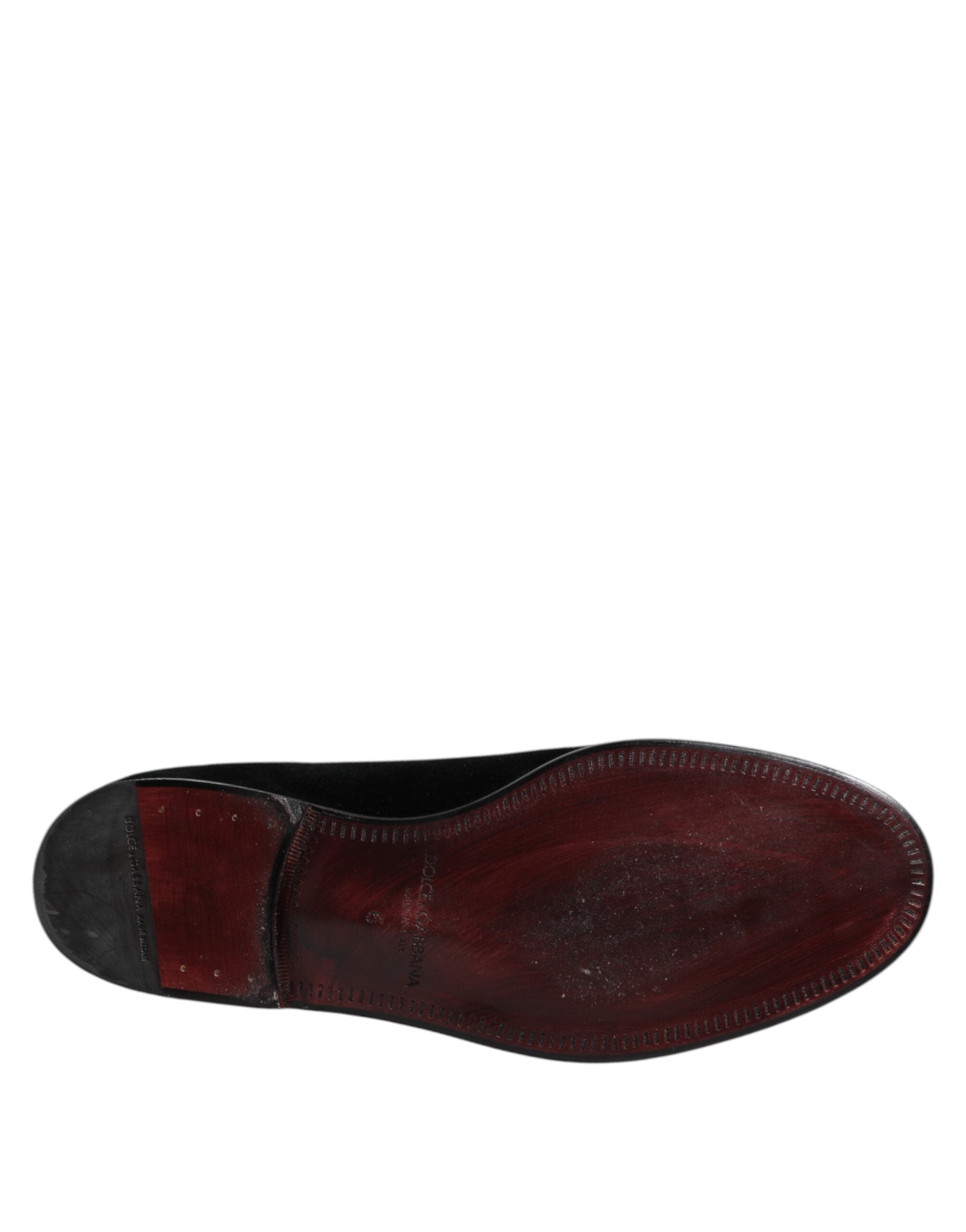 Black Velvet Slip On Loafers Formal Shoes - ventzia