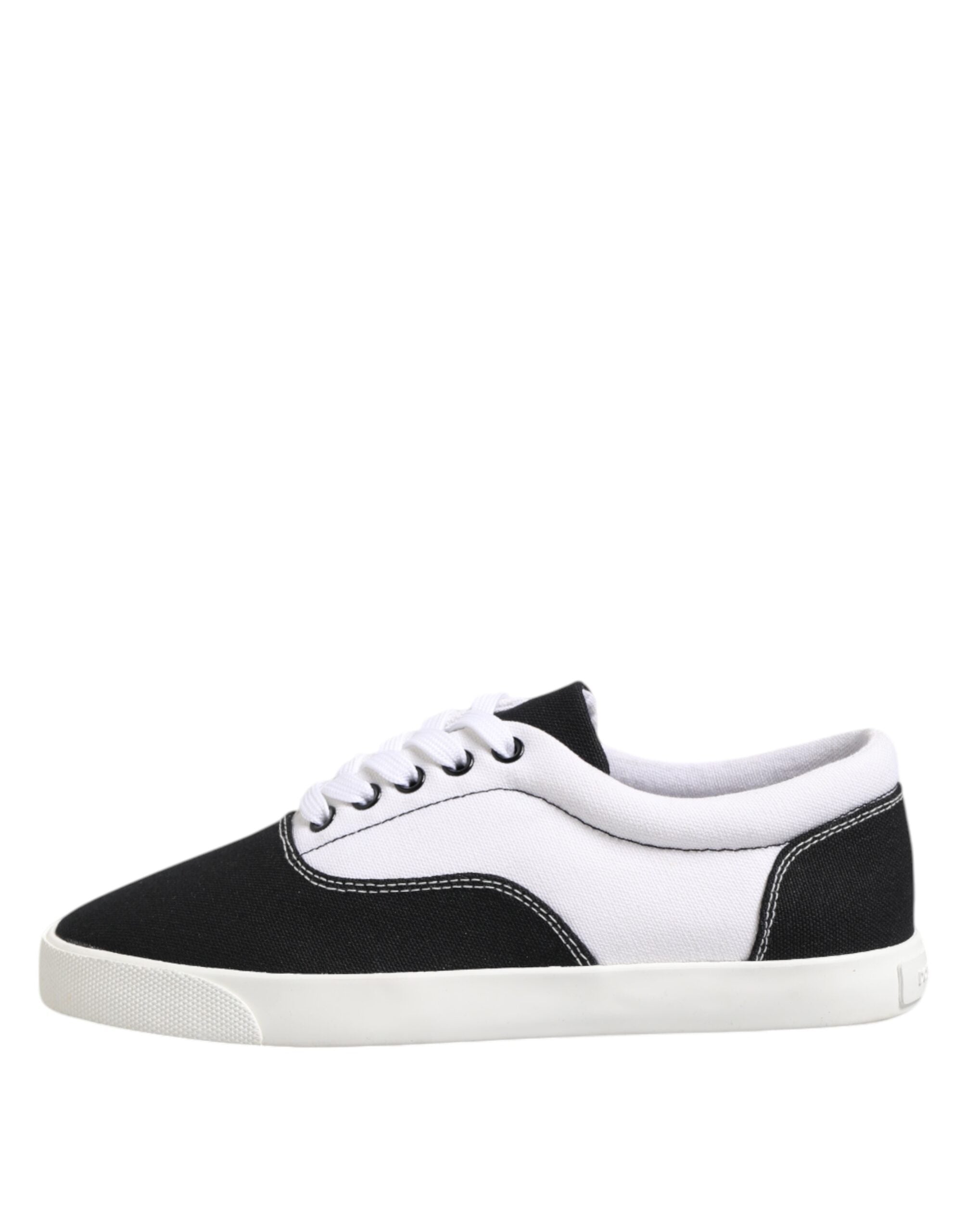 Black Cotton Canvas Lace Up Men Sneakers Shoes - ventzia