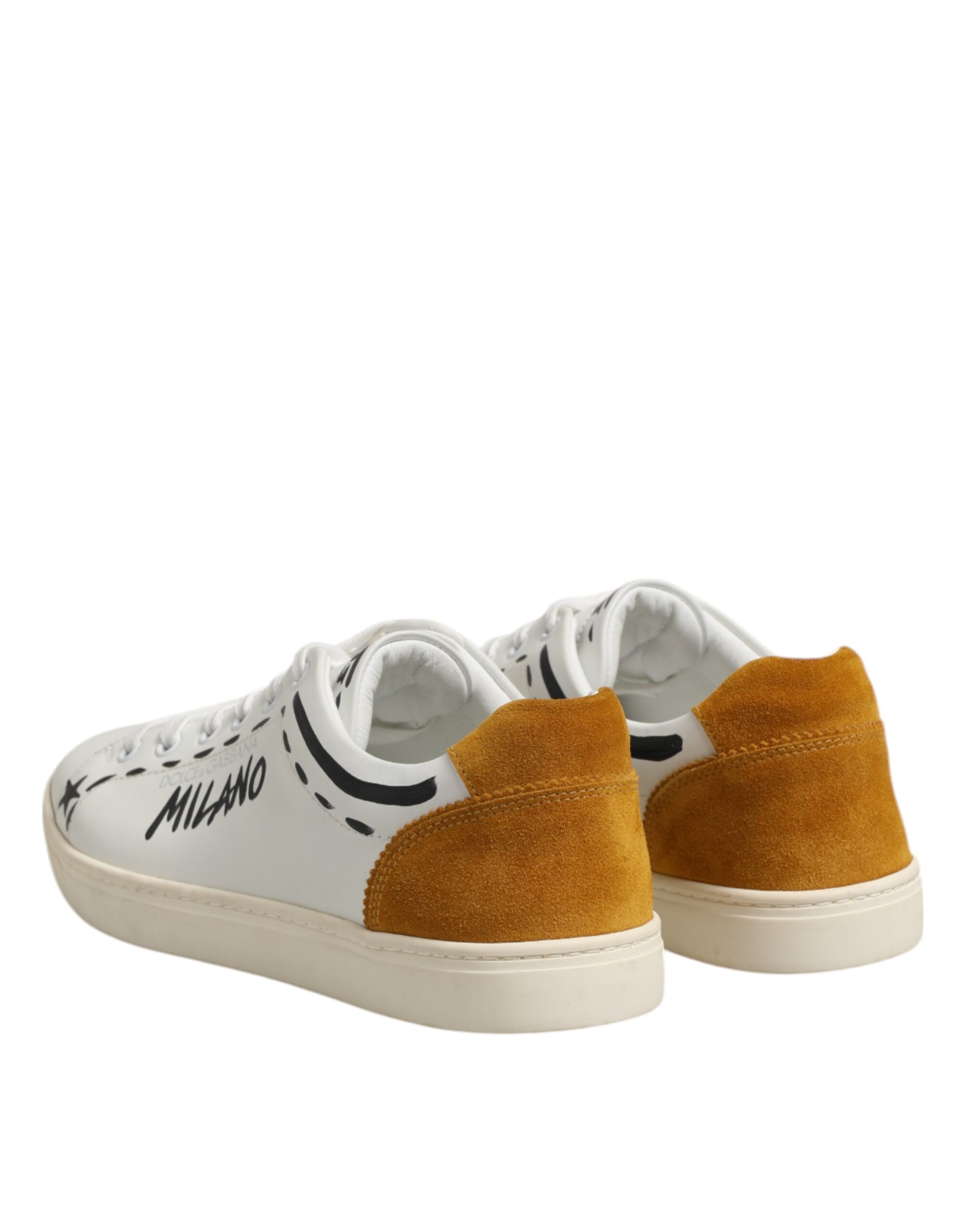 White Leather MILANO Low Top Sneakers Shoes - ventzia