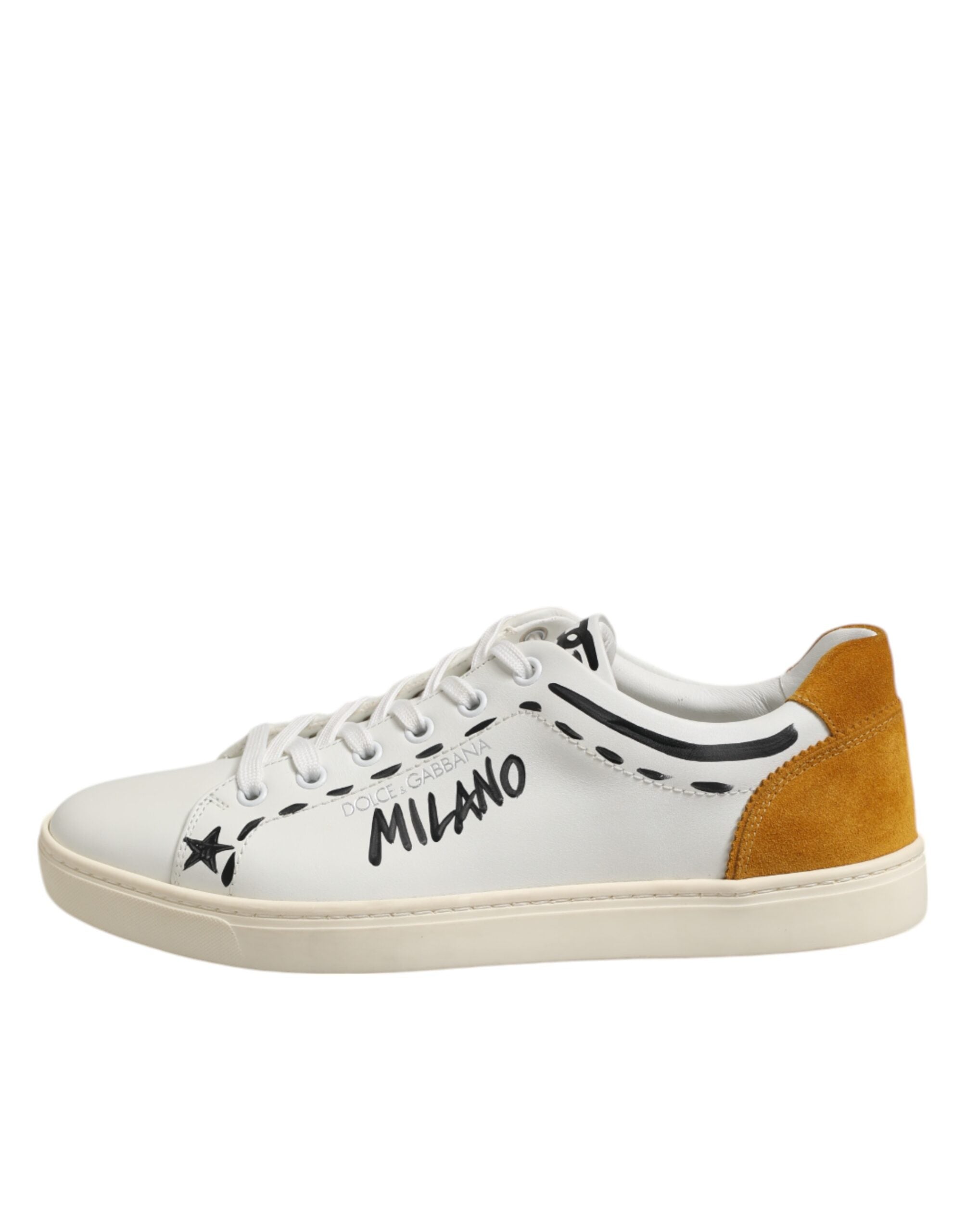 White Leather MILANO Low Top Sneakers Shoes - ventzia