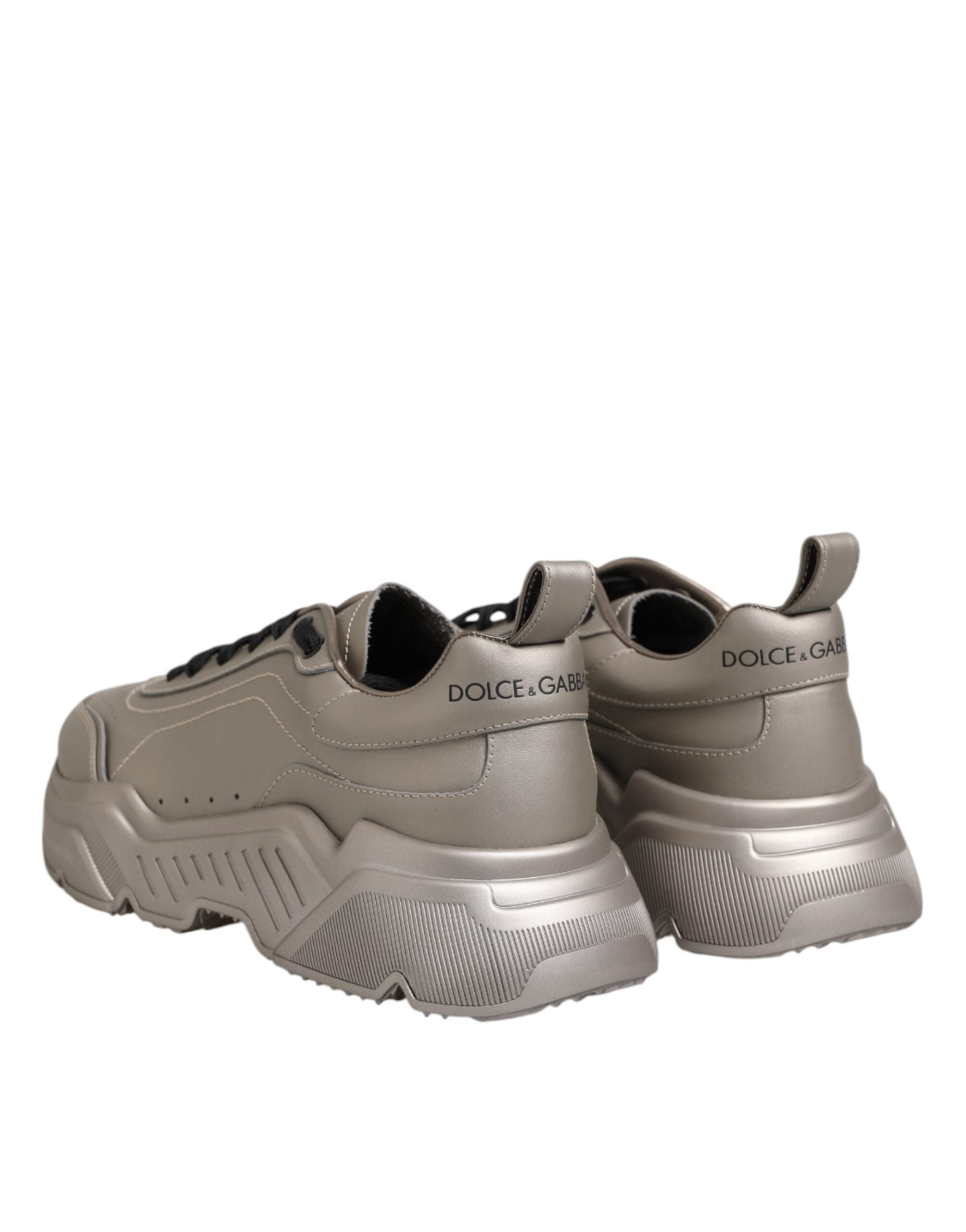 Silver DAYMASTER Leather Men Sneakers Shoes - ventzia