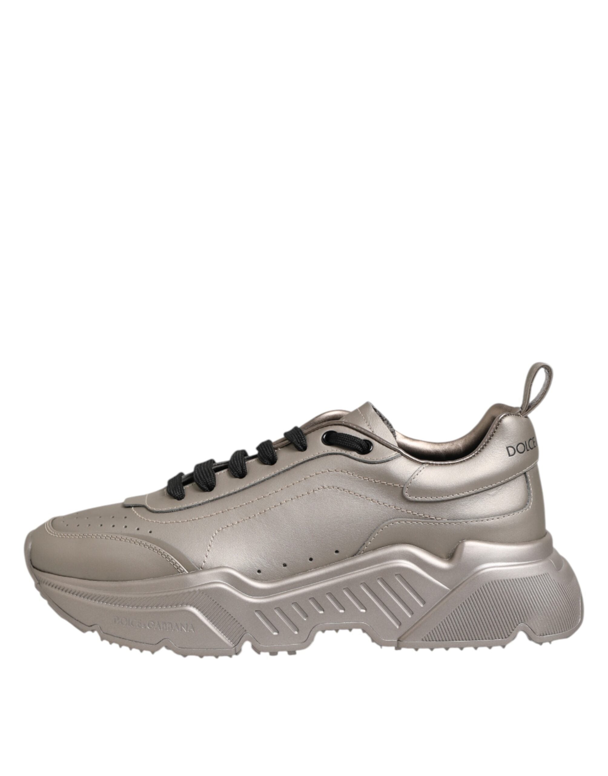 Silver DAYMASTER Leather Men Sneakers Shoes - ventzia