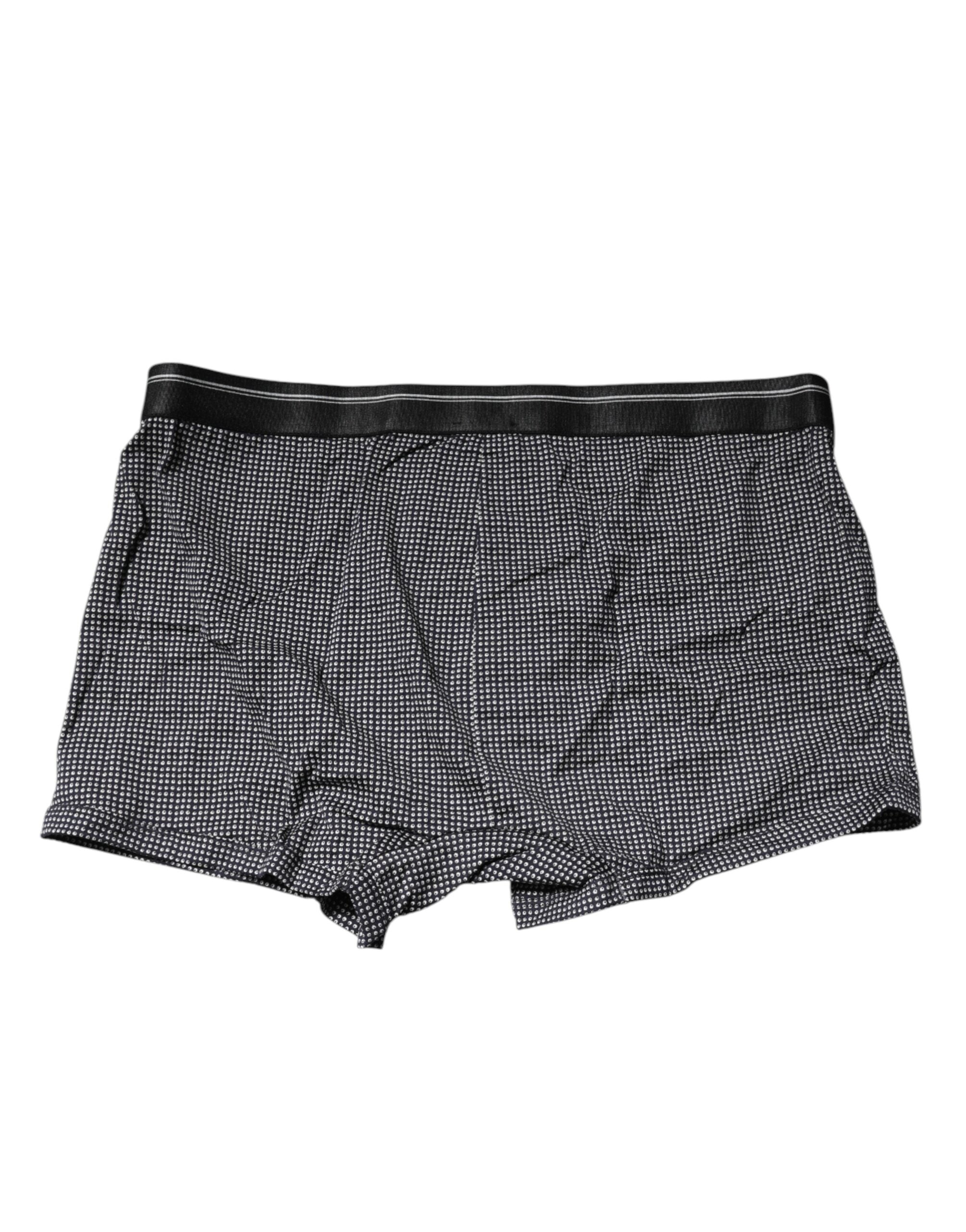 Gray Printed Cotton Boxer Short Underwear - ventzia