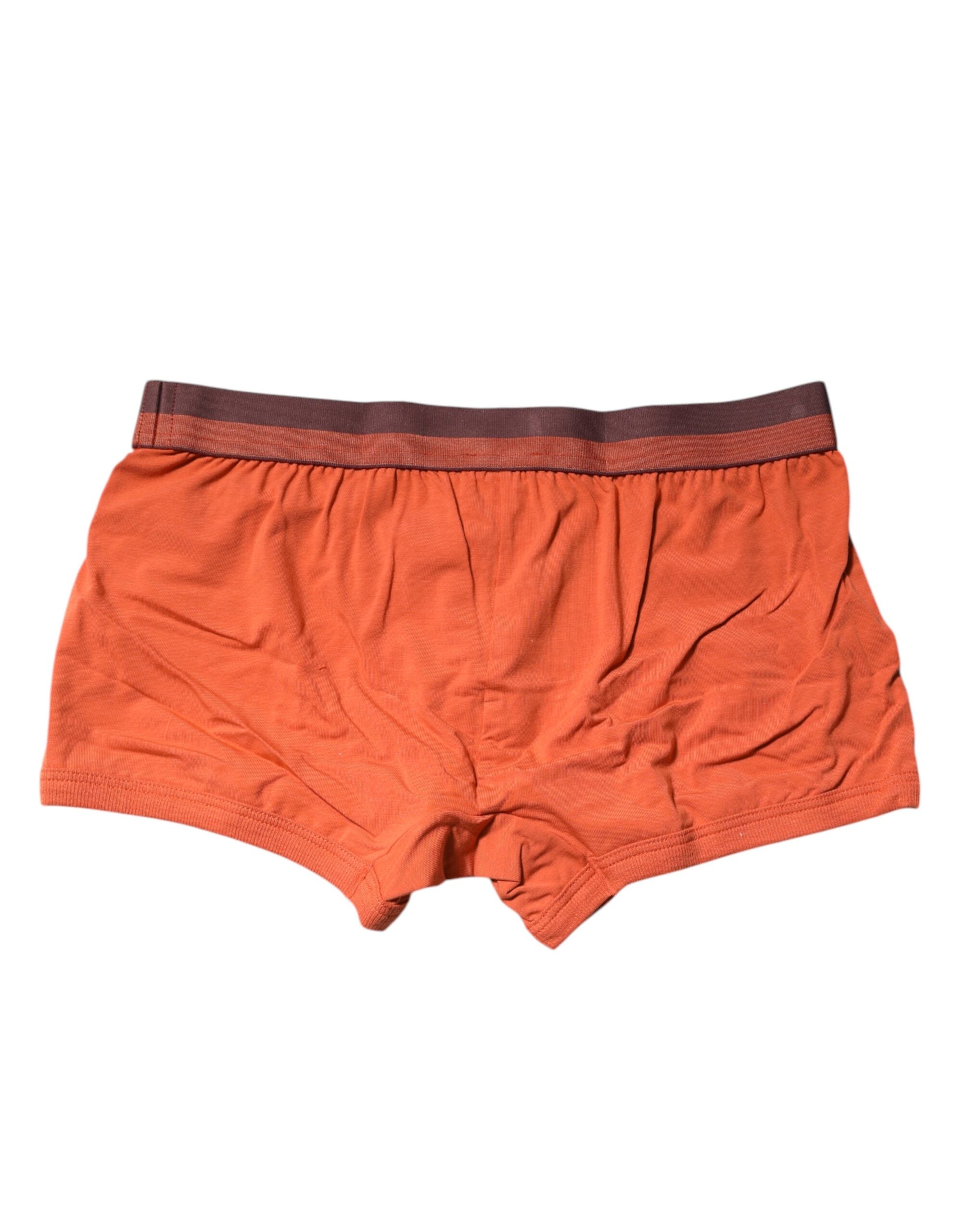 Orange Cotton Regular Boxer Brief Underwear - ventzia