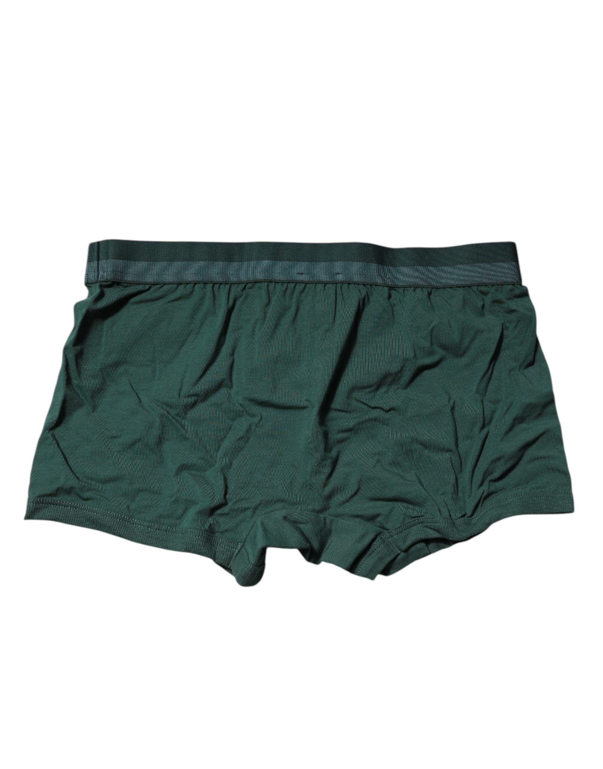 Green Cotton Regular Men Boxer Brief Underwear - ventzia