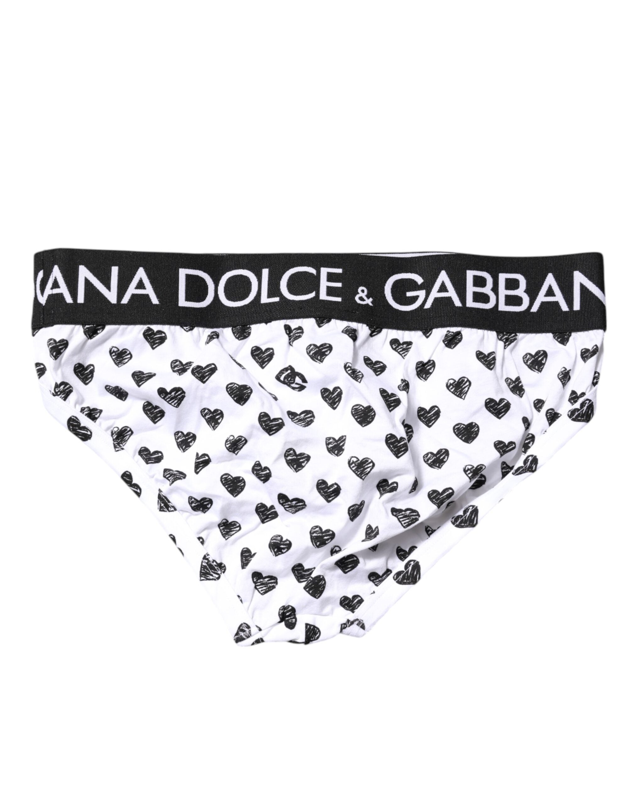 White Heart Printed Regular Brief Underwear - ventzia