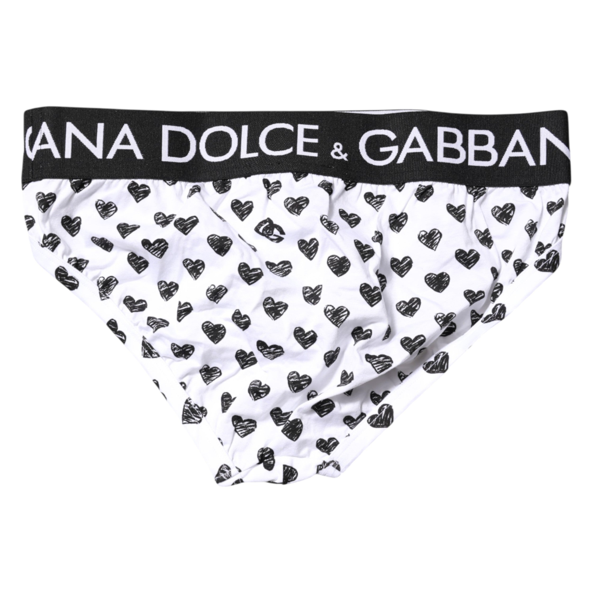 White Heart Printed Regular Brief Underwear - ventzia
