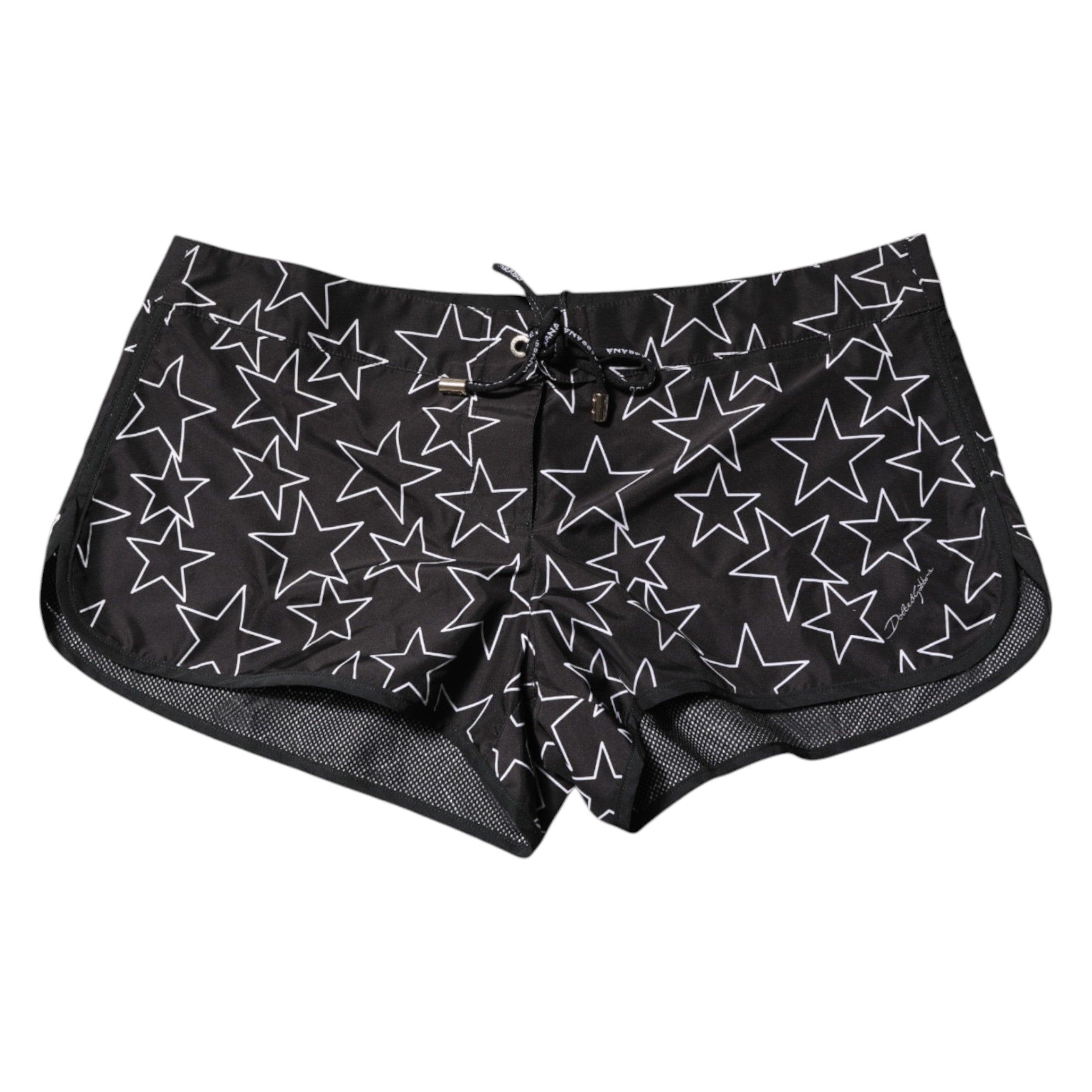 Black Star Print Beachwear Shorts Swimwear - ventzia