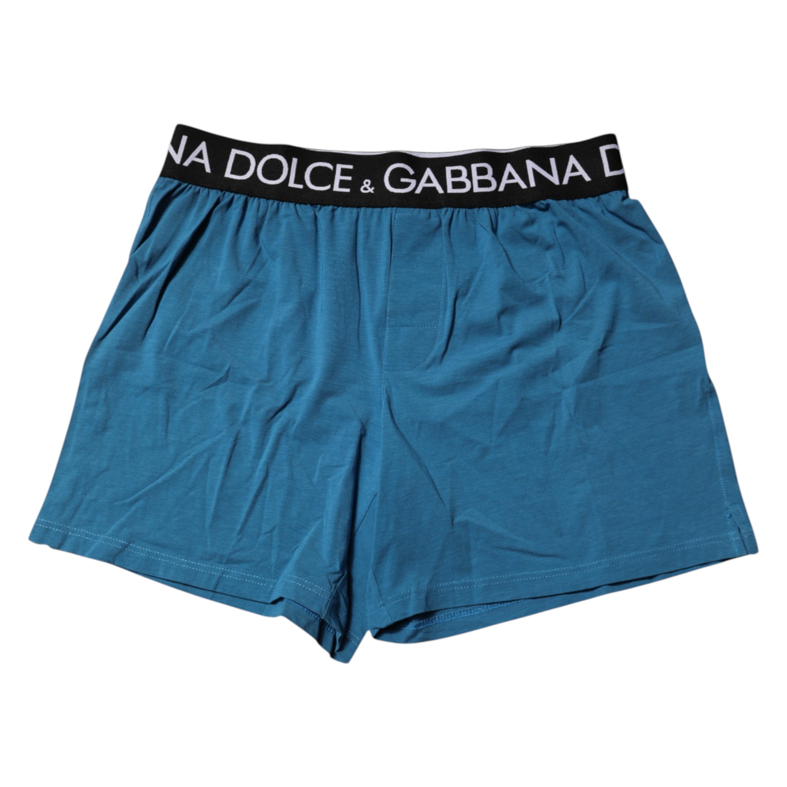 Blue Logo Waist Regular Boxer Shorts Underwear - ventzia