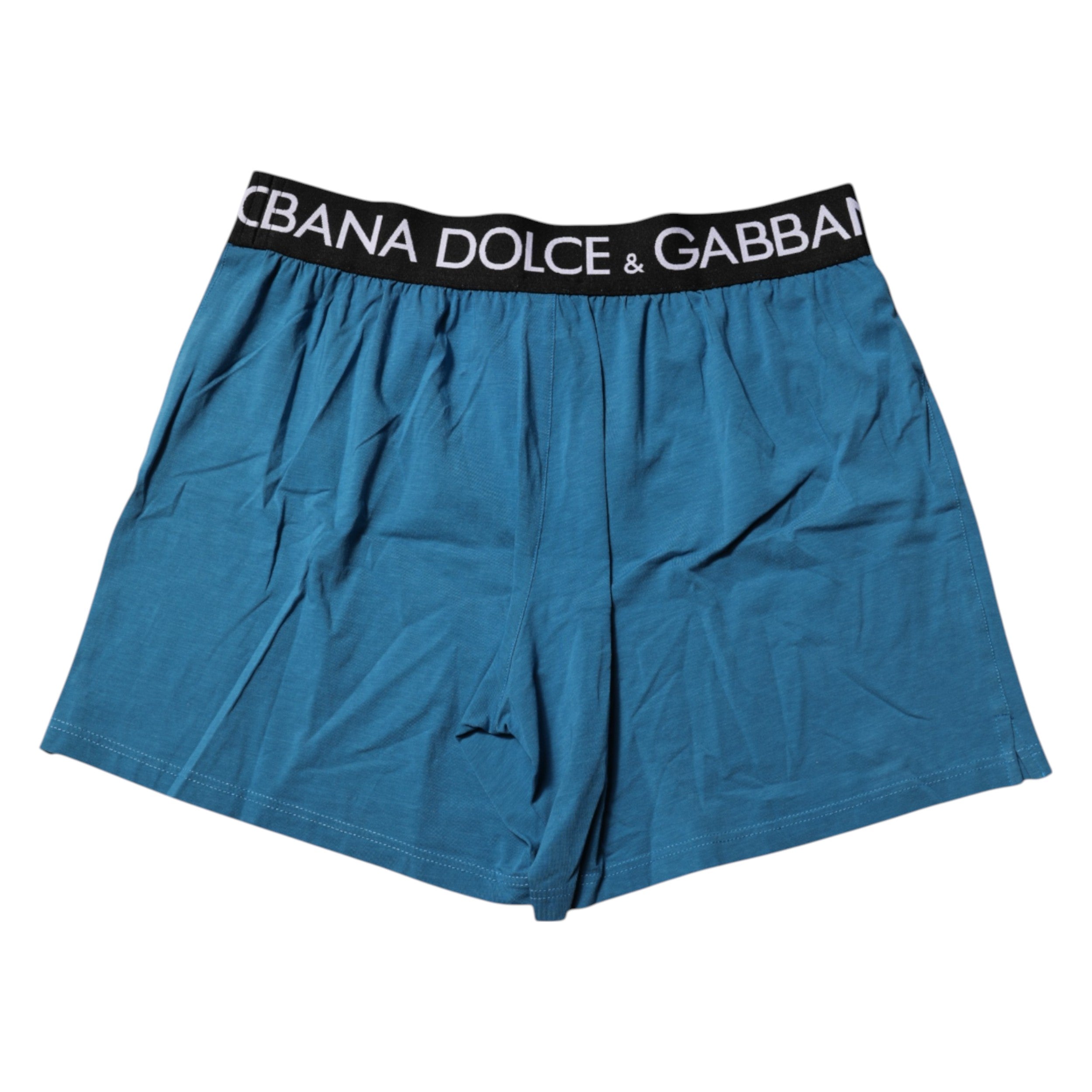 Blue Logo Waist Regular Boxer Shorts Underwear - ventzia