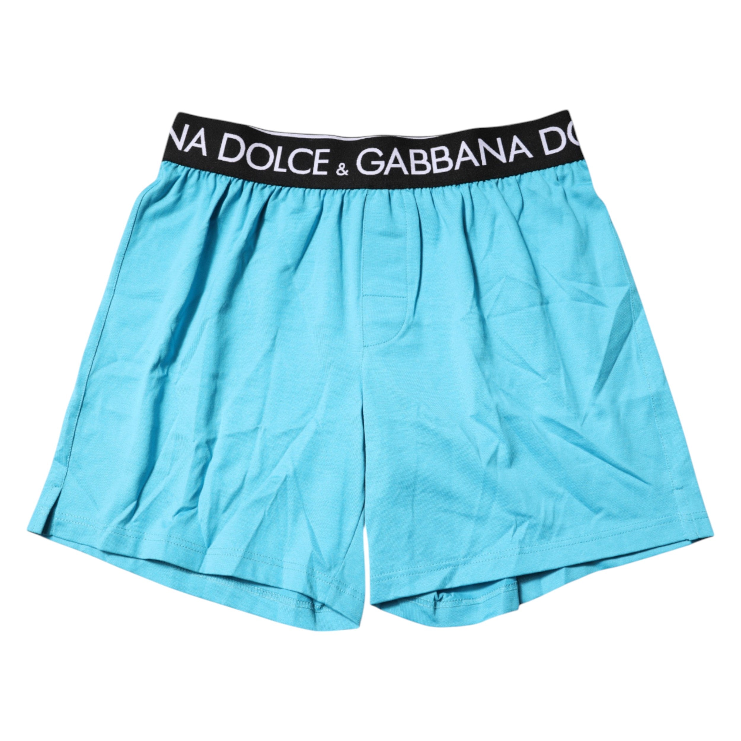 Blue Logo Waist Regular Boxer Shorts Underwear - ventzia