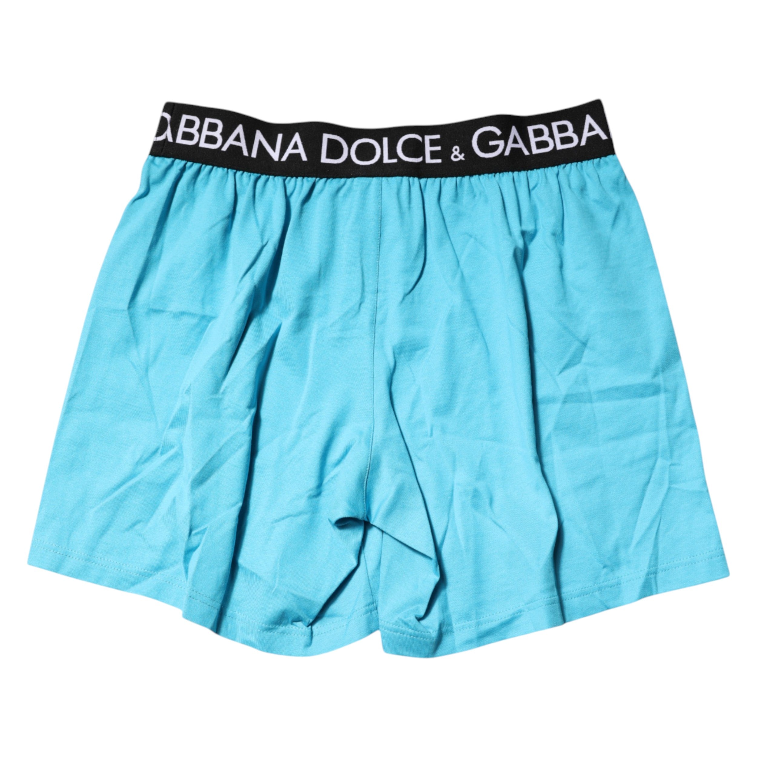 Blue Logo Waist Regular Boxer Shorts Underwear - ventzia
