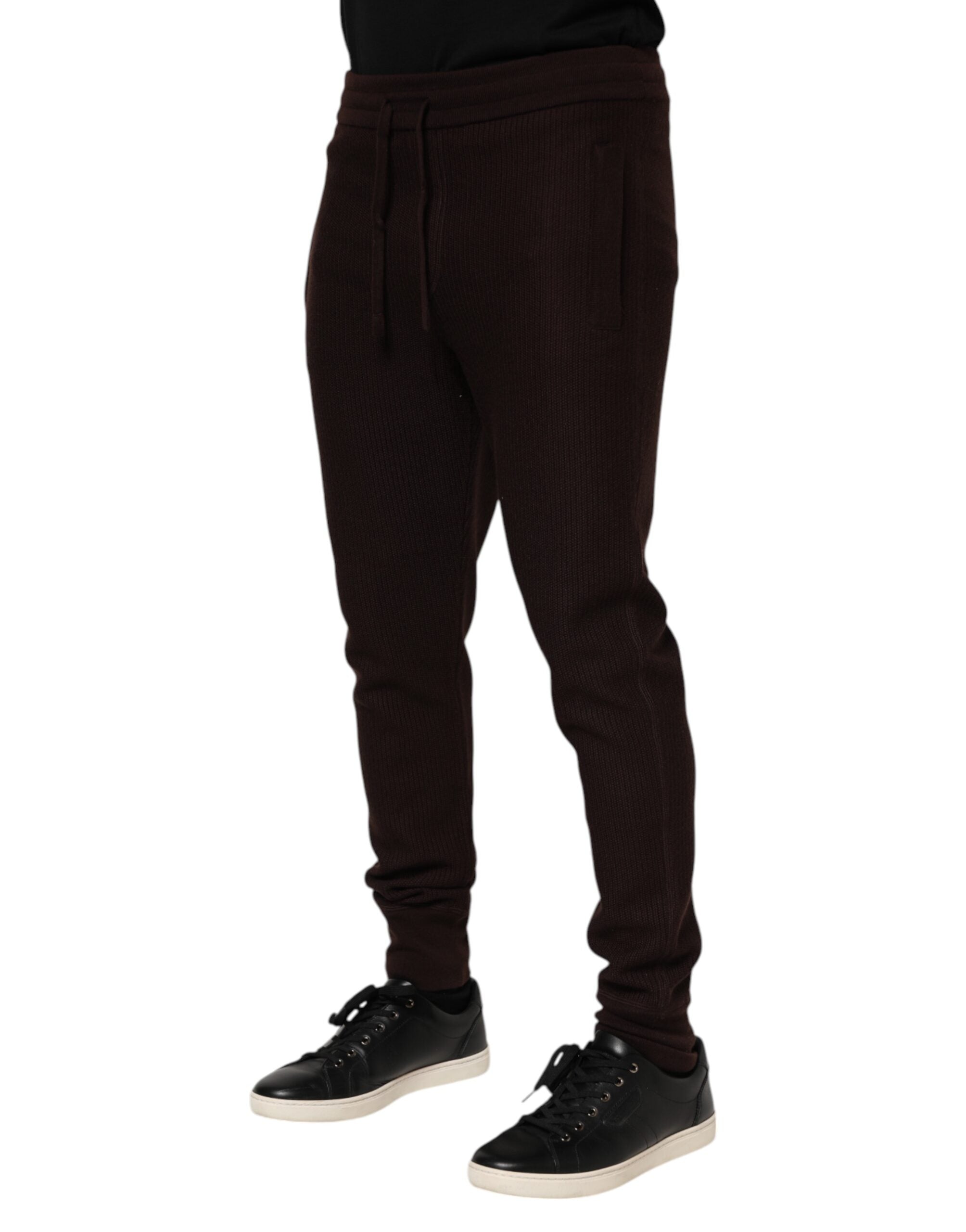 Brown Cashmere Men Jogger Sweatpants Pants - ventzia