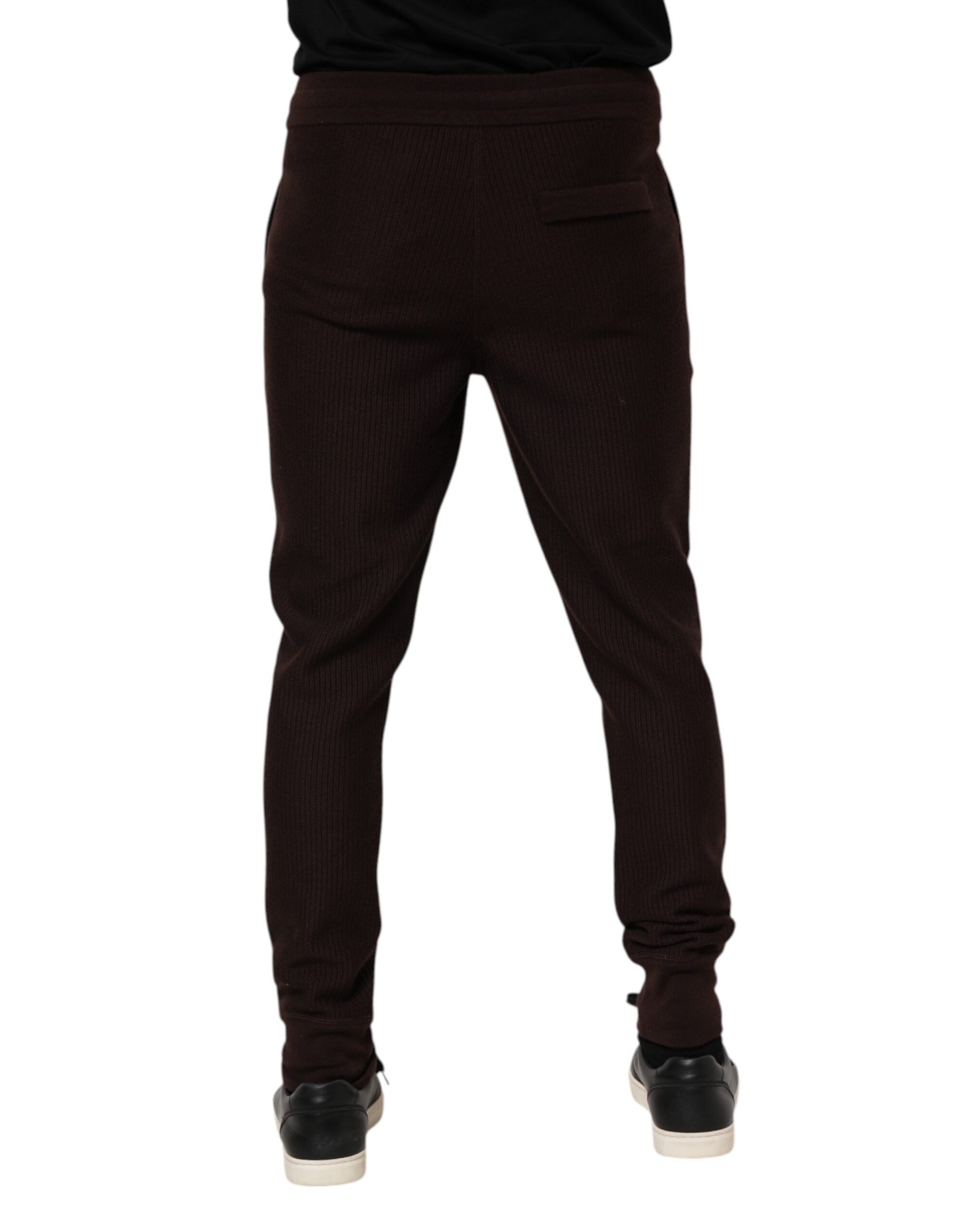 Brown Cashmere Men Jogger Sweatpants Pants - ventzia