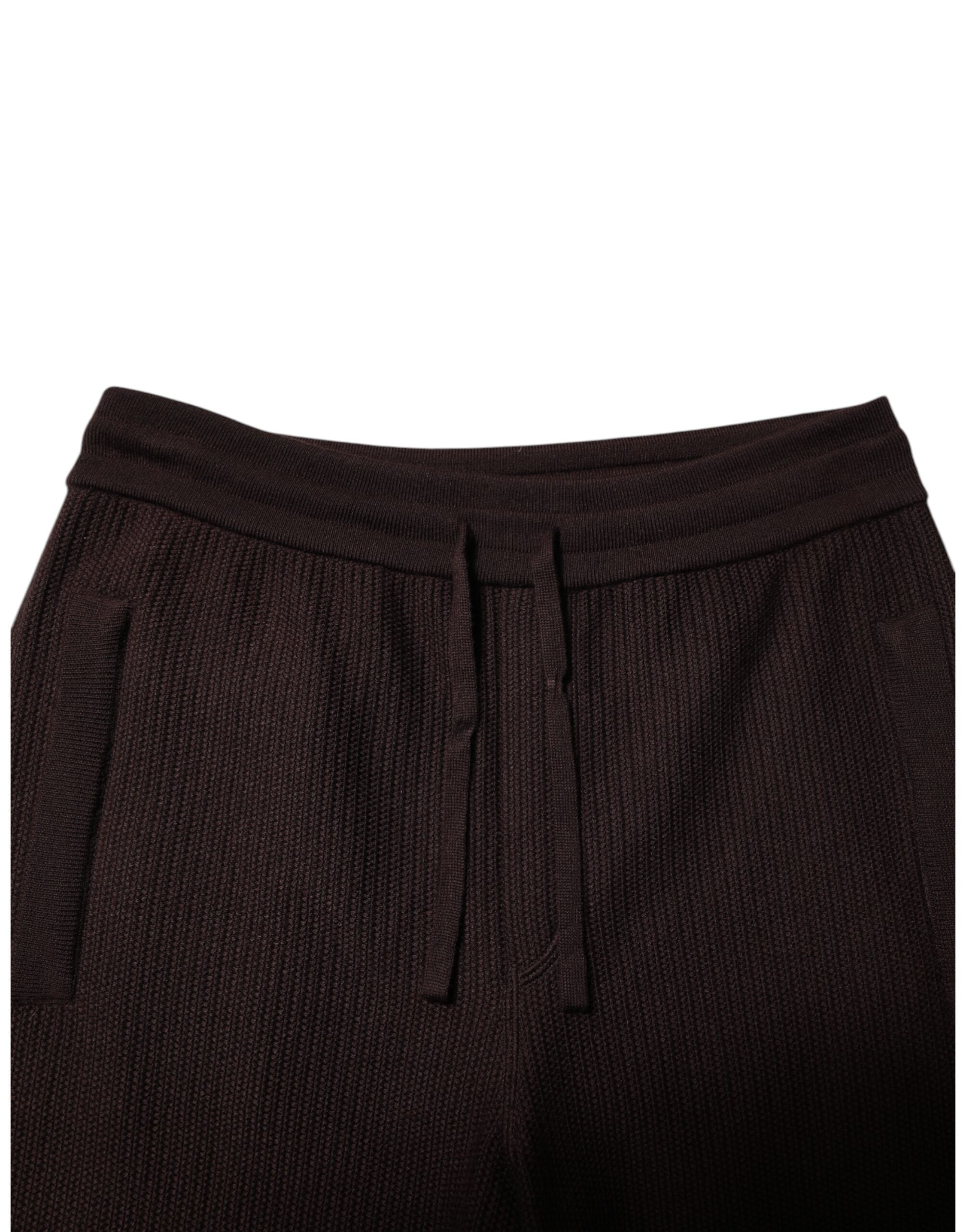 Brown Cashmere Men Jogger Sweatpants Pants - ventzia