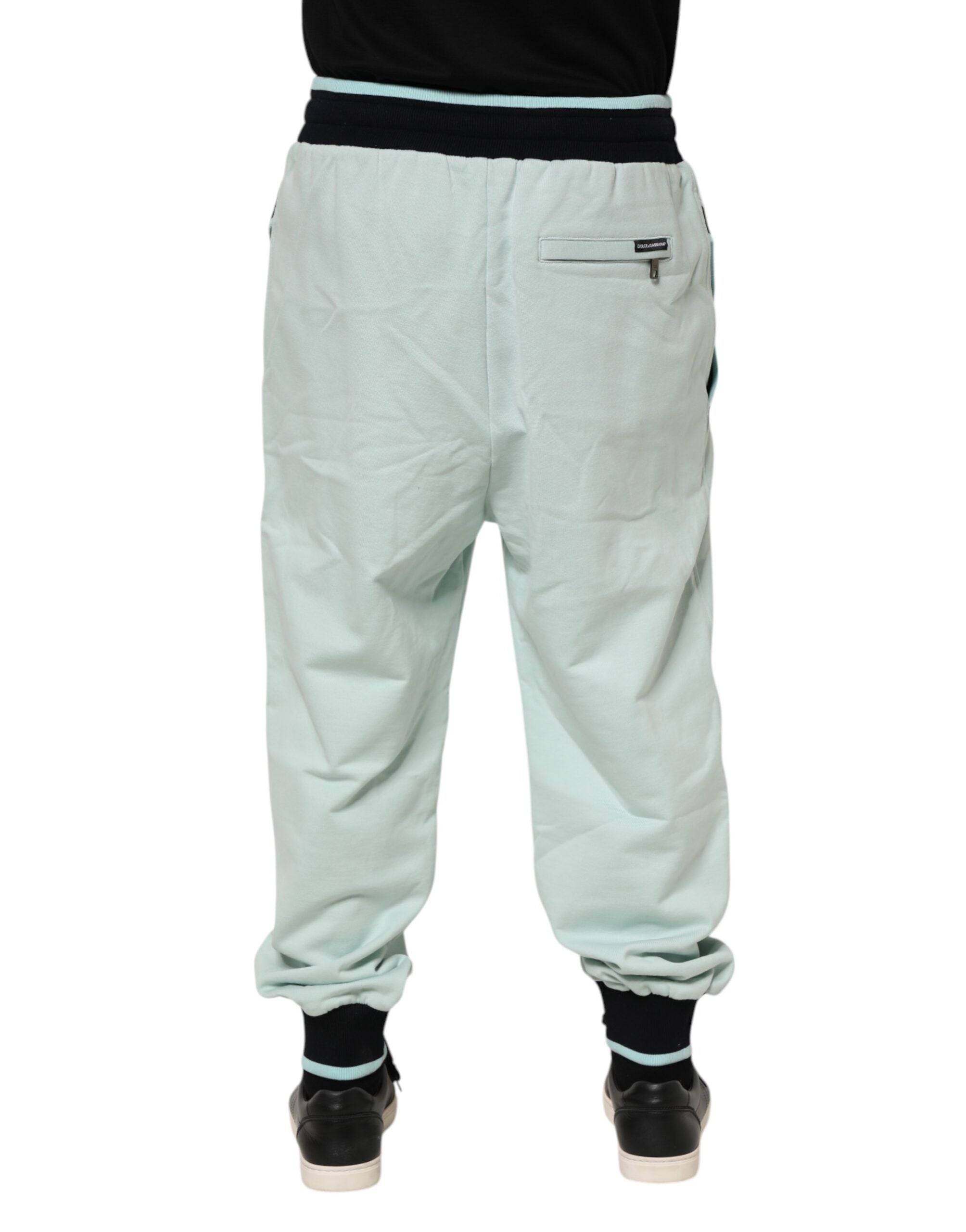 Light Green Cotton Men Jogger Sweatpants Pants - ventzia