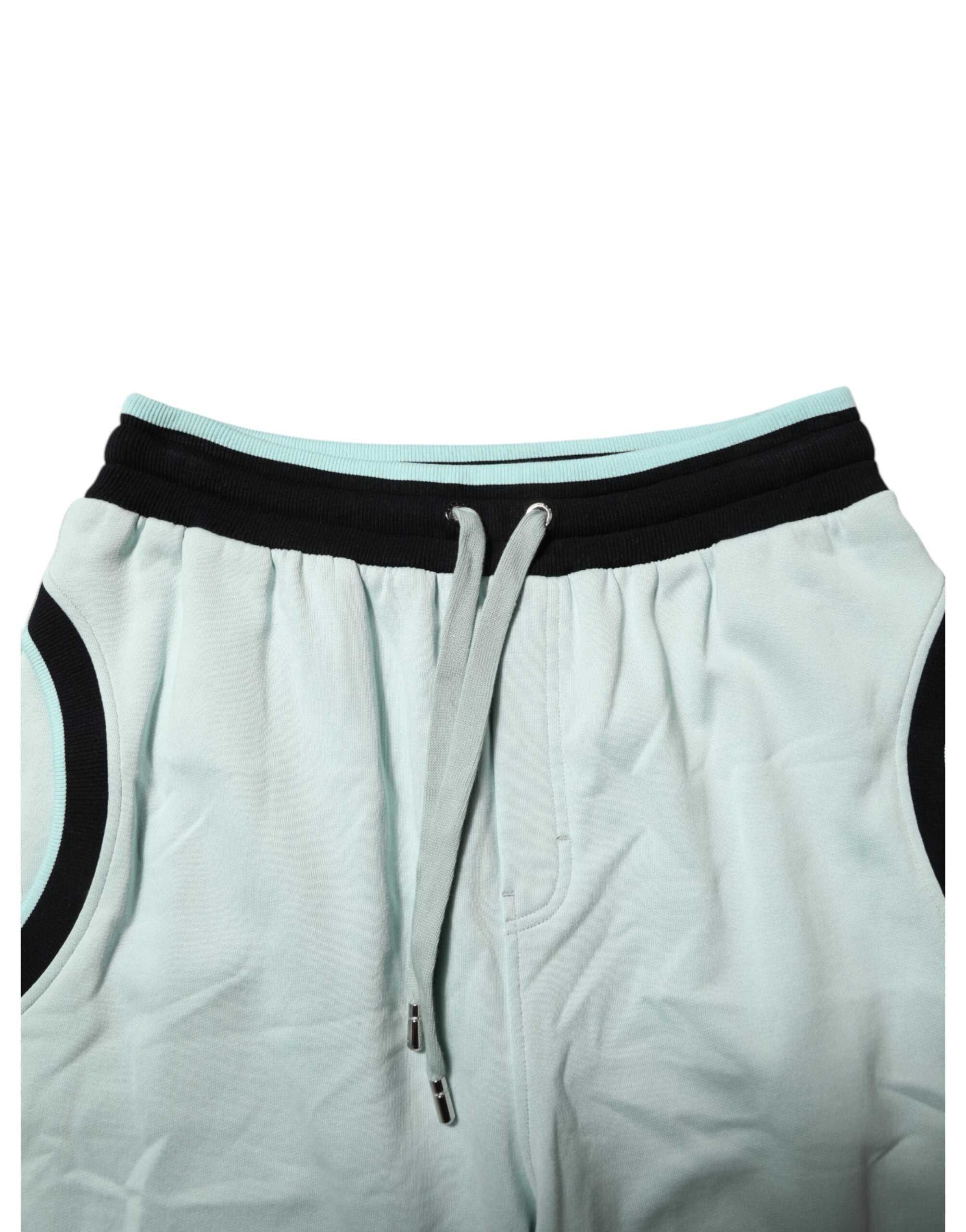 Light Green Cotton Men Jogger Sweatpants Pants - ventzia