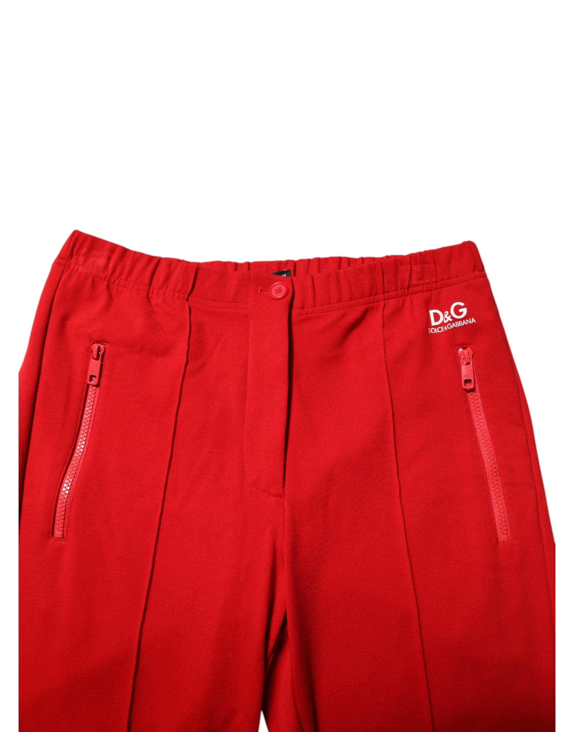 Red Viscose Logo Jogger Men Sweatpants Pants - ventzia