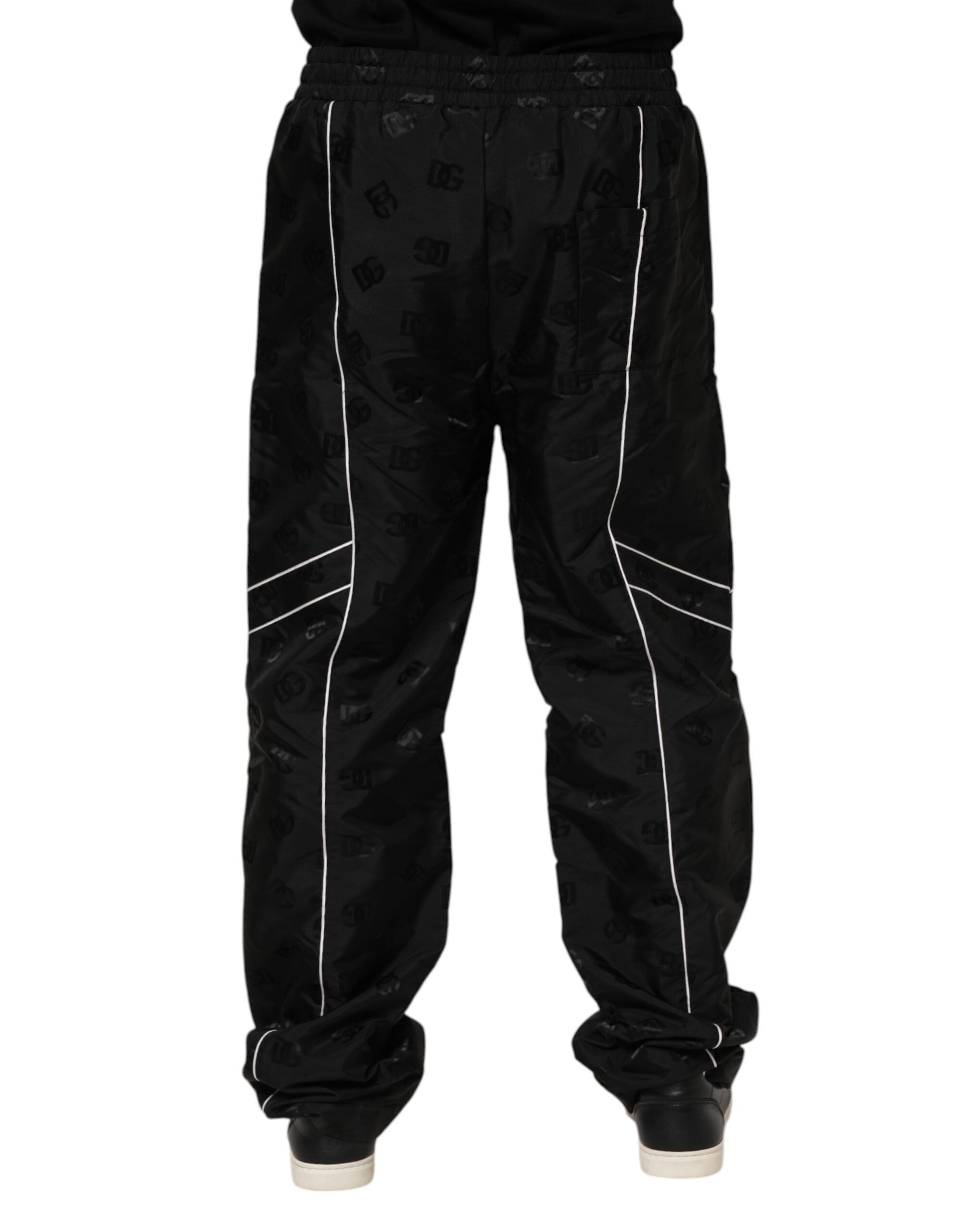 Black Cotton Straight Jogger Sweatpants Pants - ventzia