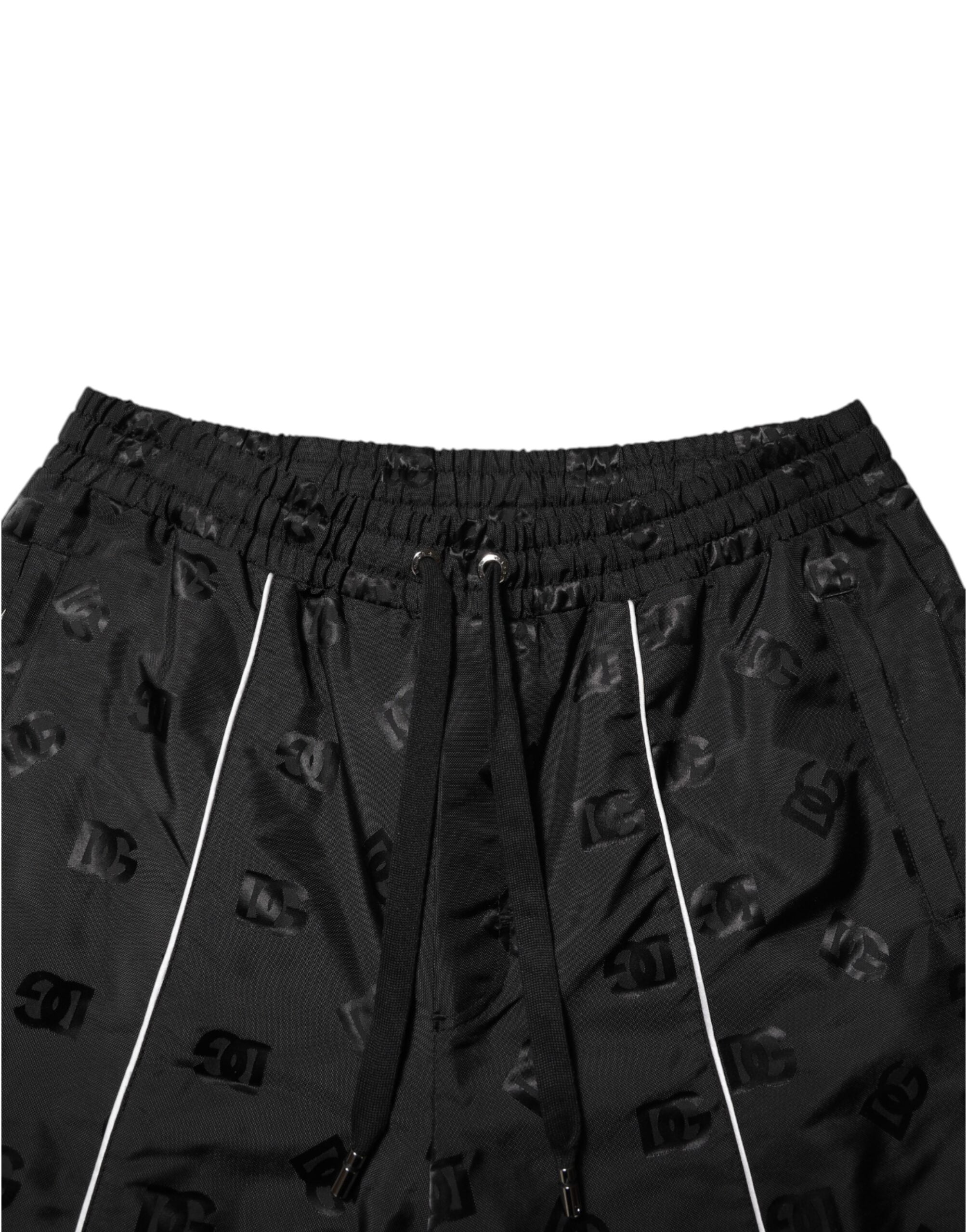 Black Cotton Straight Jogger Sweatpants Pants - ventzia
