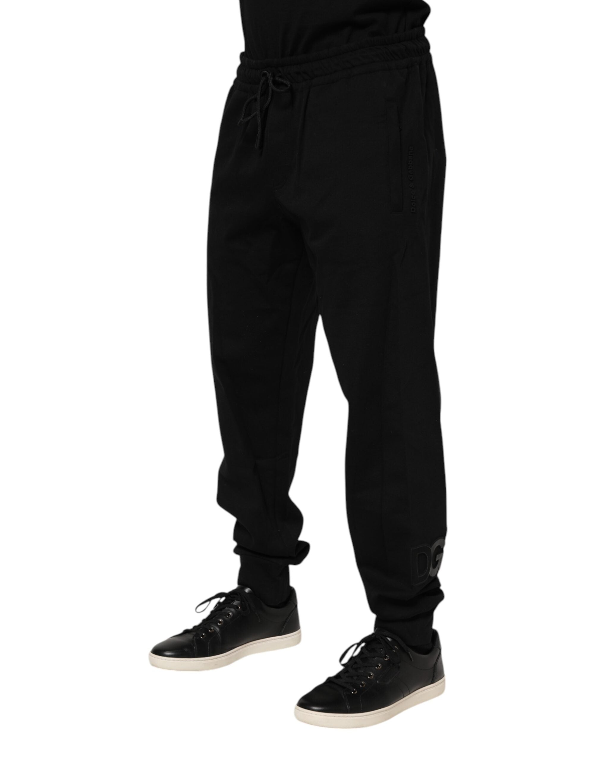 Black Cotton Men Jogger Sweatpants Pants - ventzia