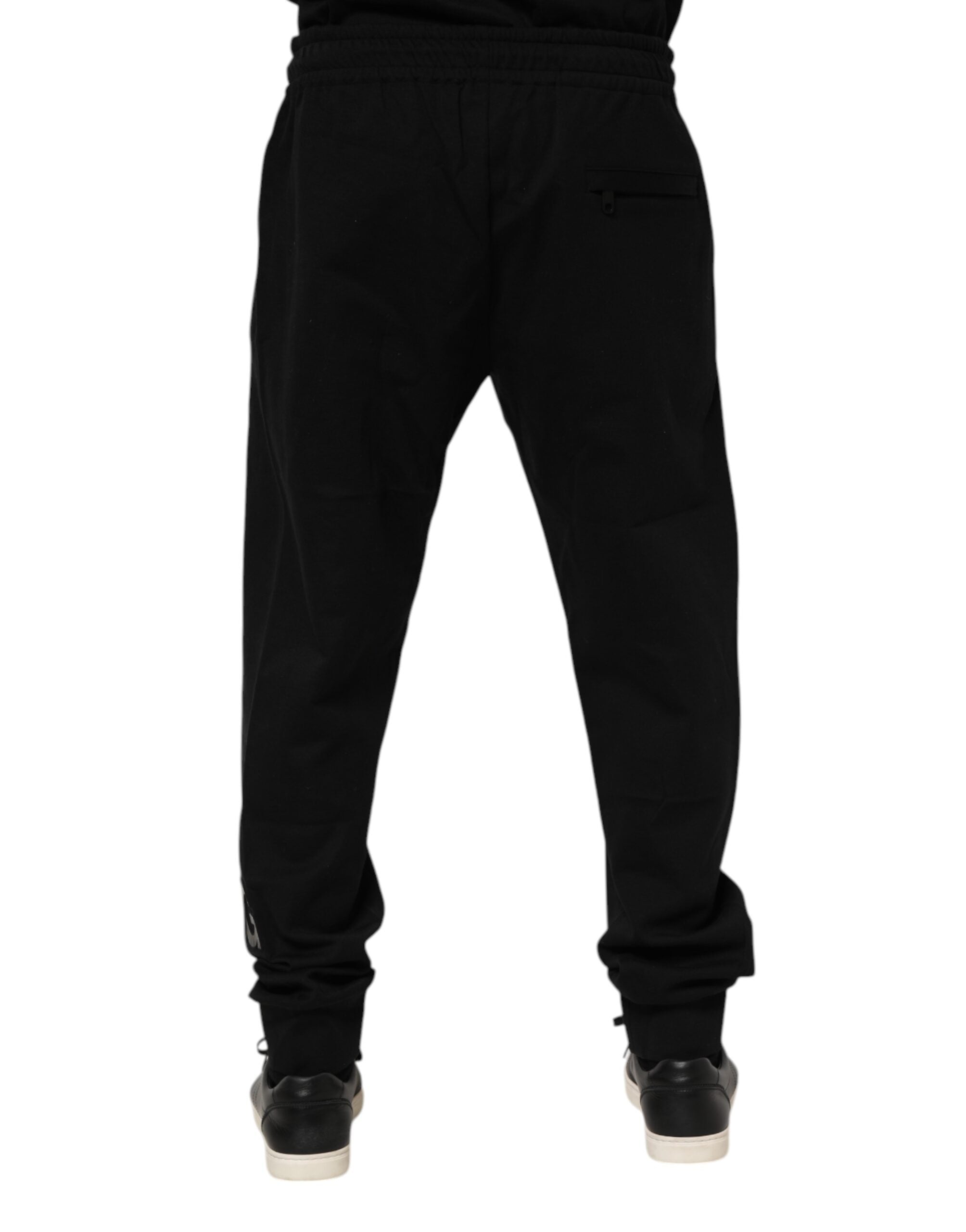 Black Cotton Men Jogger Sweatpants Pants - ventzia