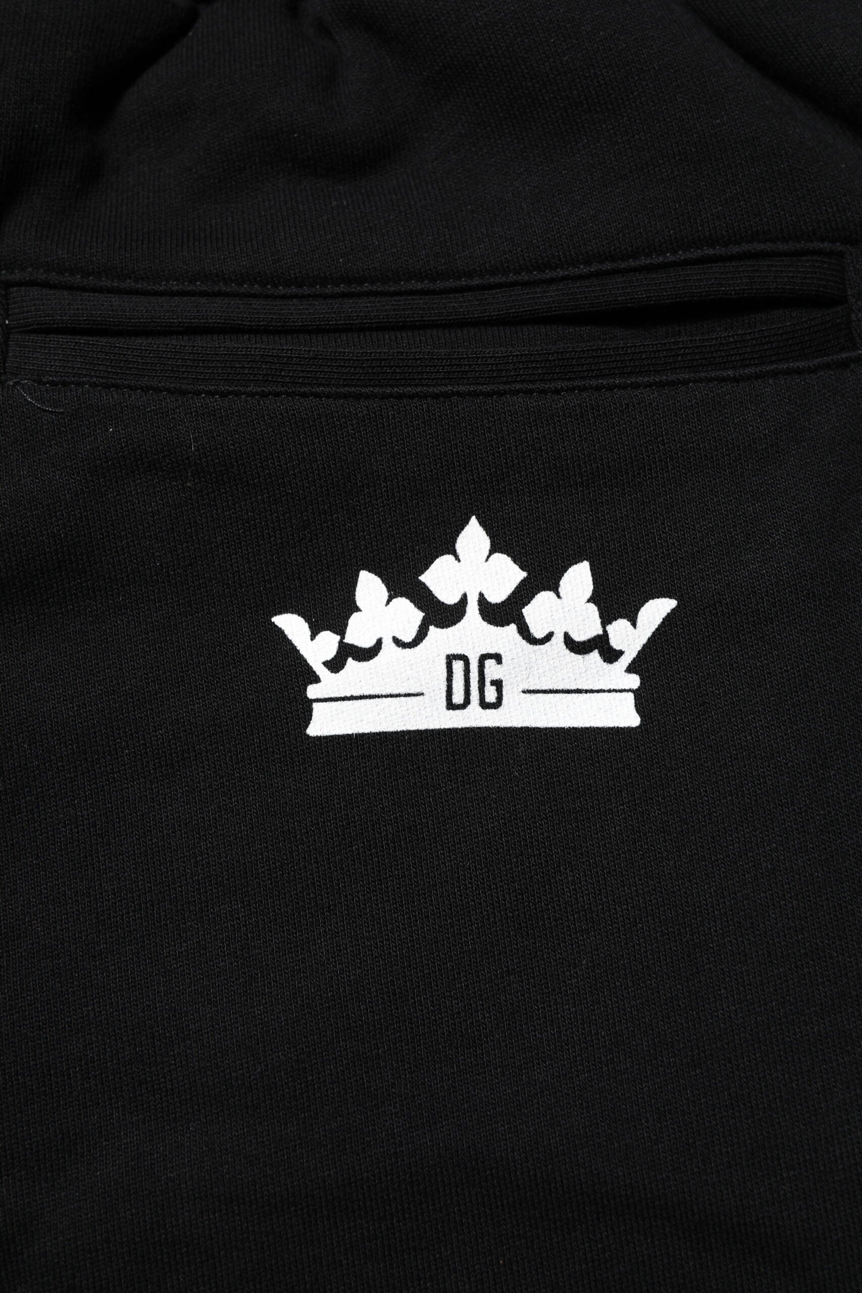 Black Cotton Crown Jogger Sweatpants Pants - ventzia