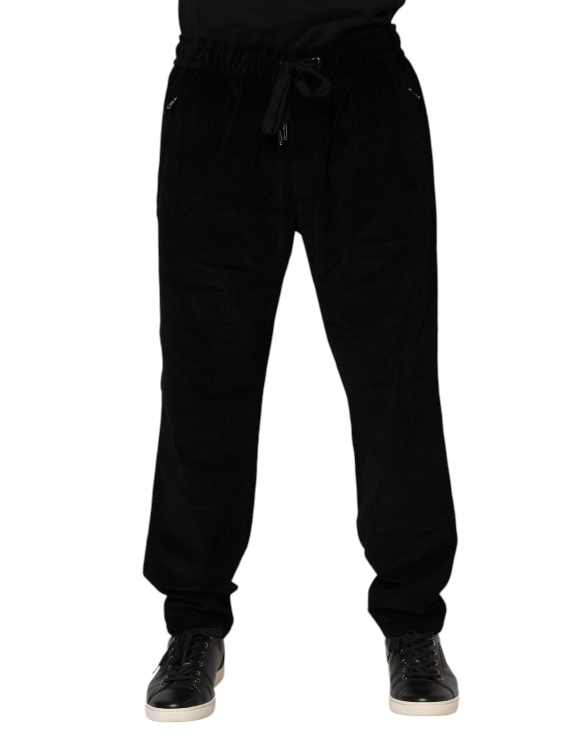 Black Cotton Men Jogger Sweatpants Pants - ventzia