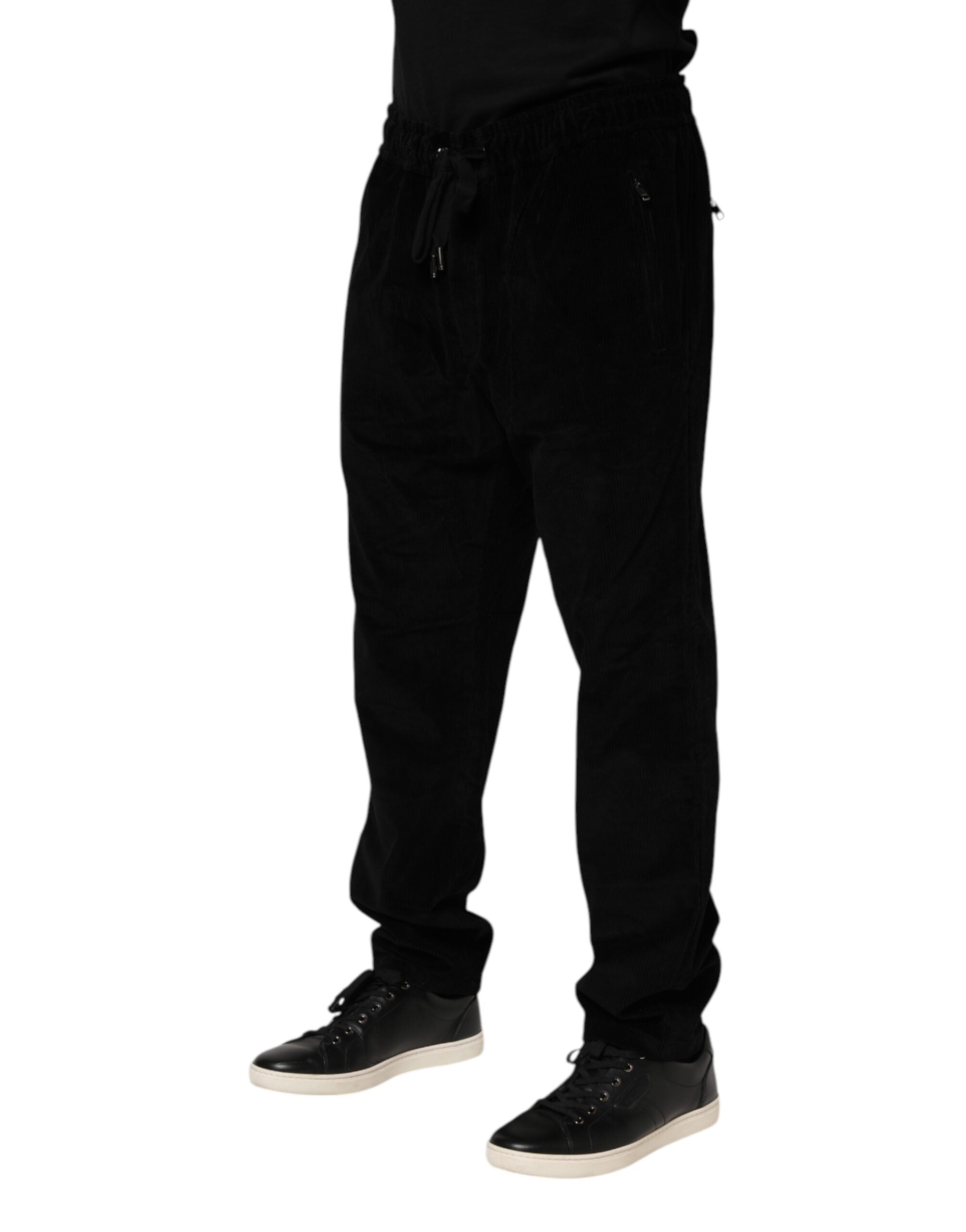 Black Cotton Men Jogger Sweatpants Pants - ventzia