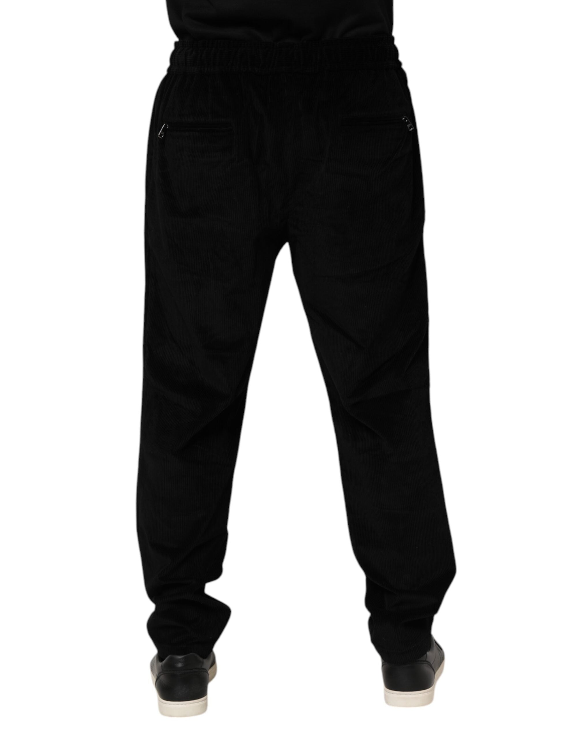 Black Cotton Men Jogger Sweatpants Pants - ventzia