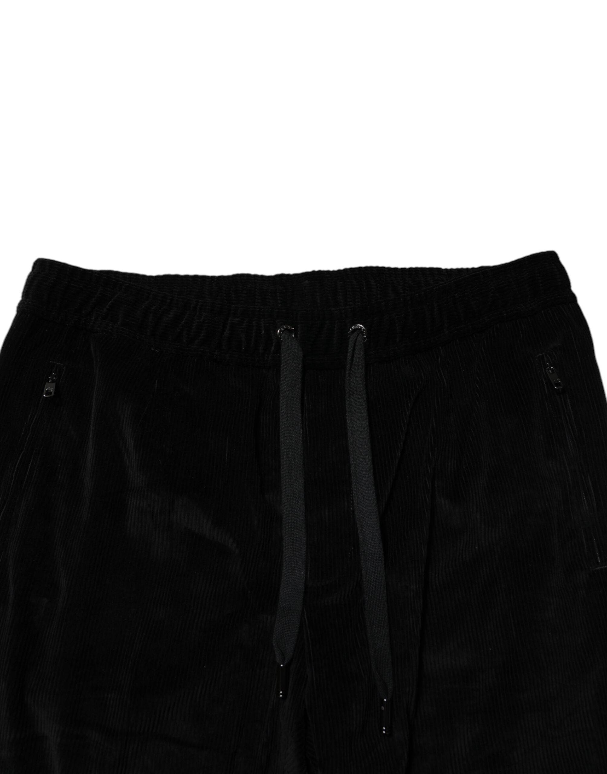 Black Cotton Men Jogger Sweatpants Pants - ventzia