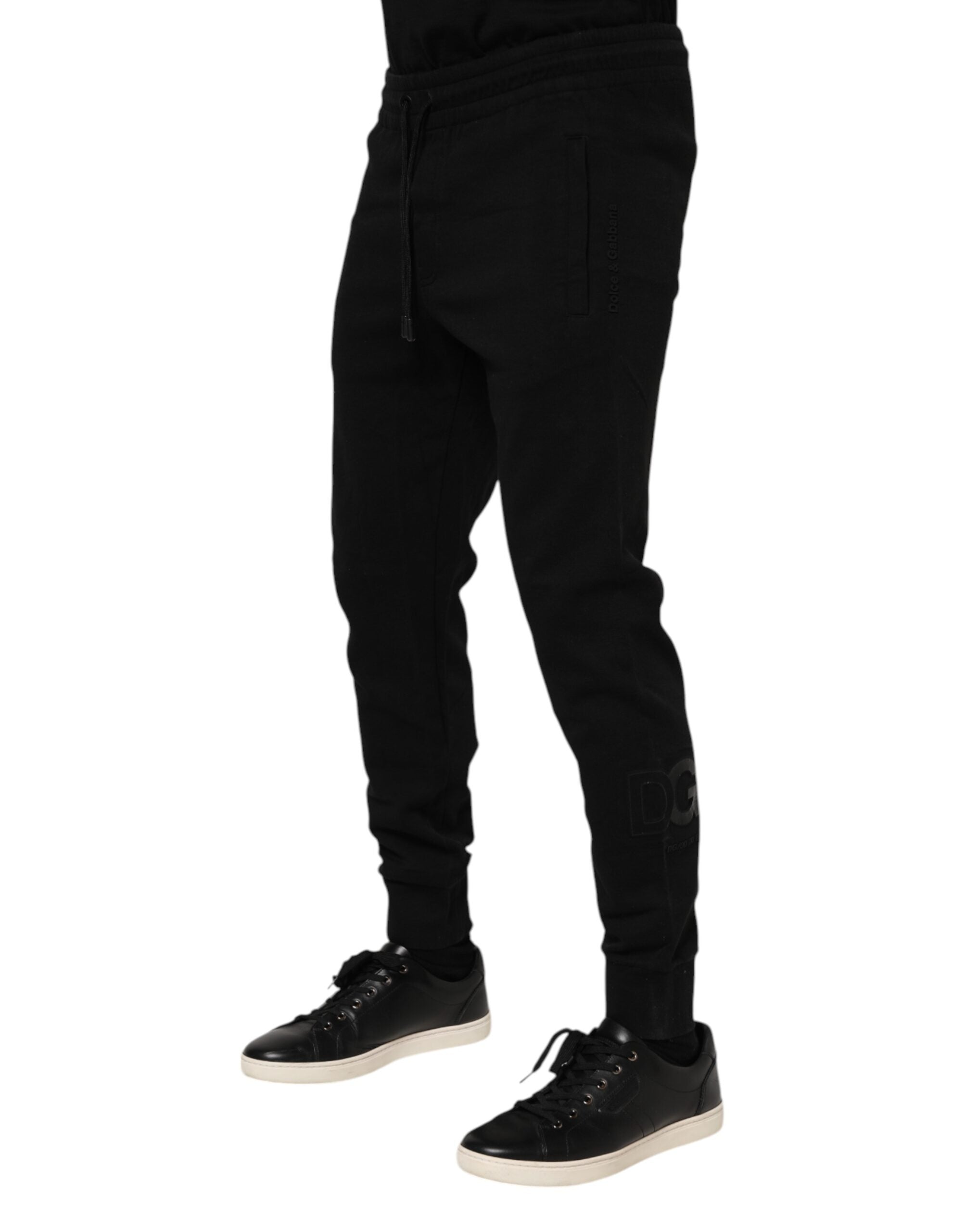 Black Cotton Men Jogger Sweatpants Pants - ventzia