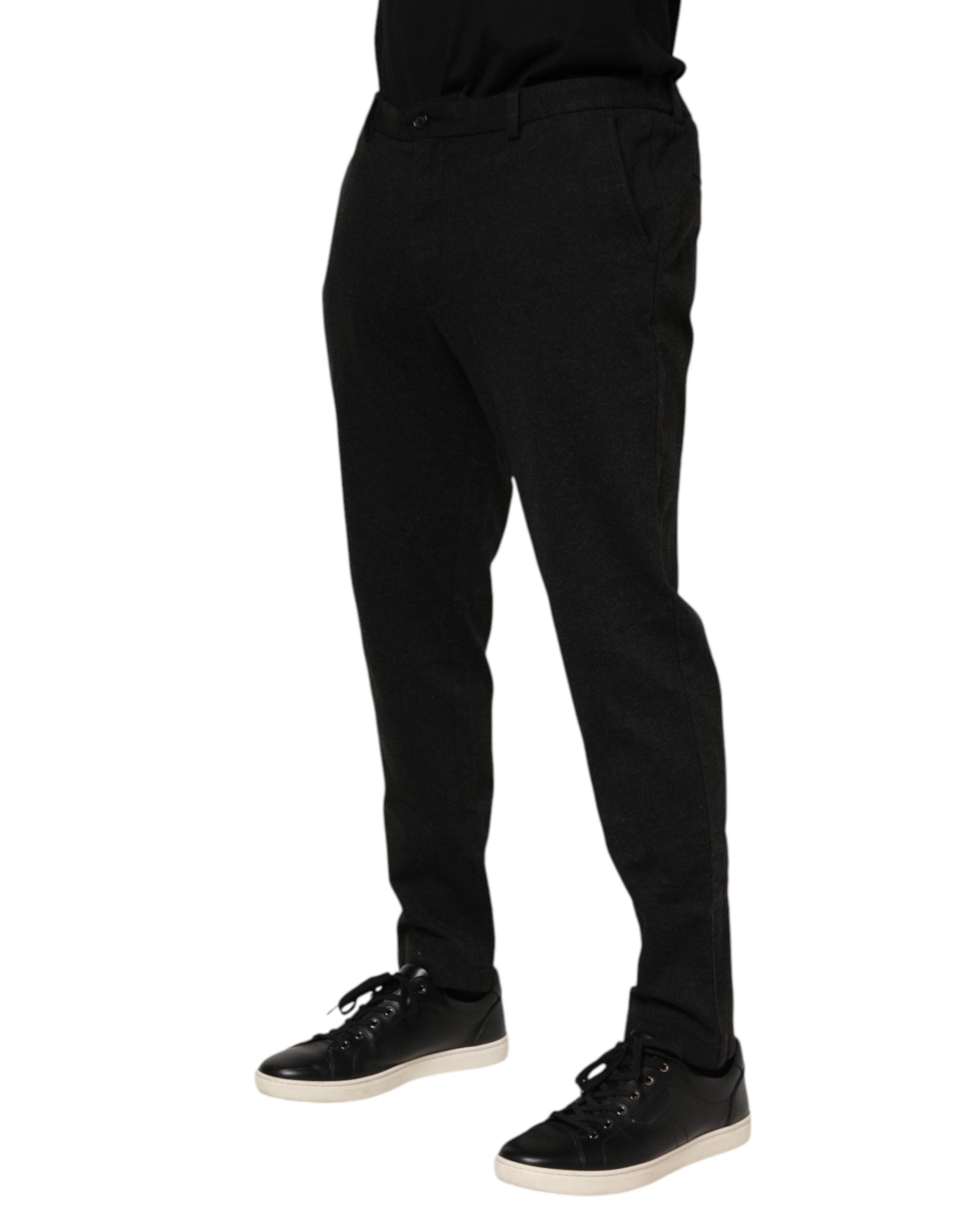 Dark Gray Viscose Dress Men Pants - ventzia