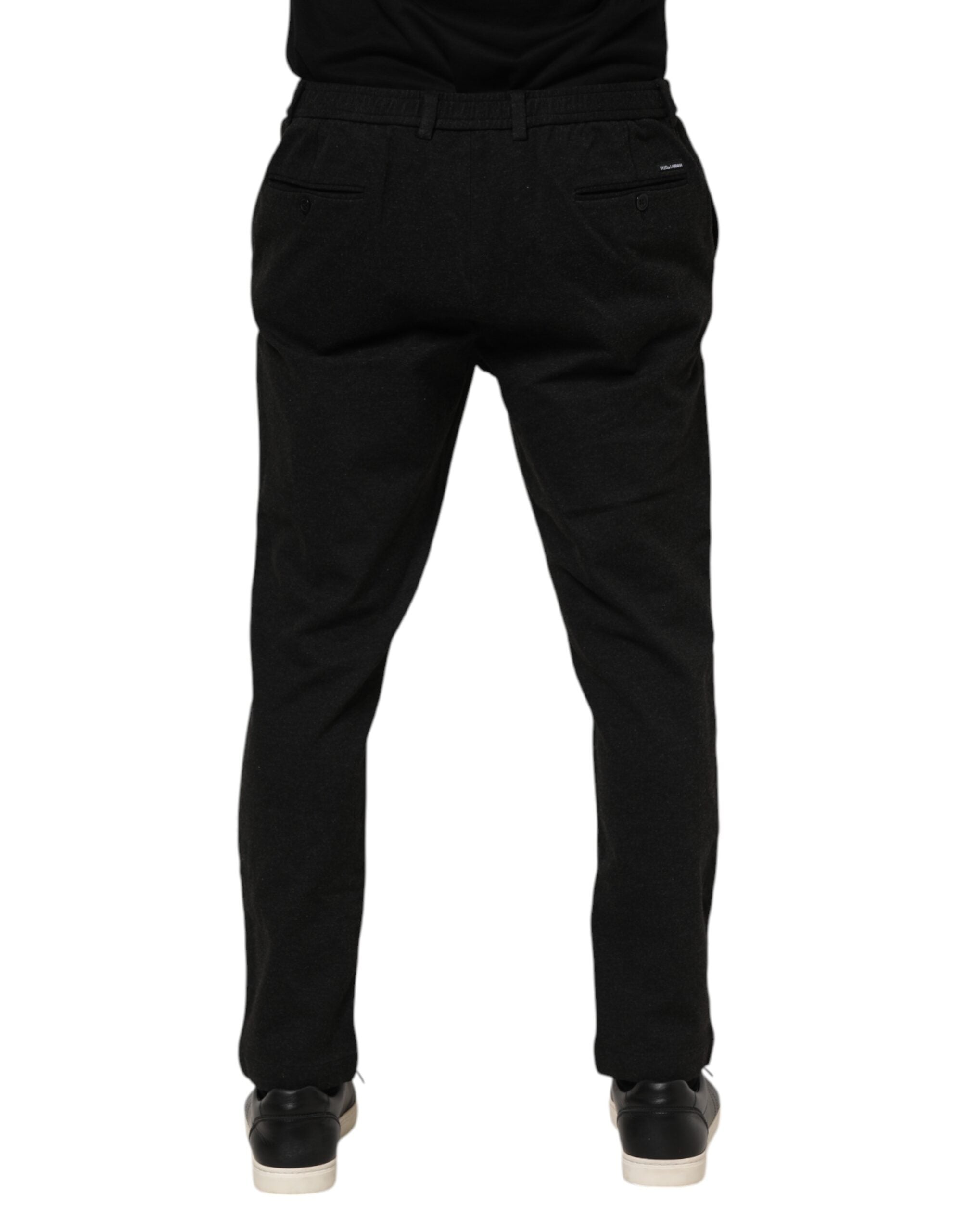 Dark Gray Viscose Dress Men Pants - ventzia