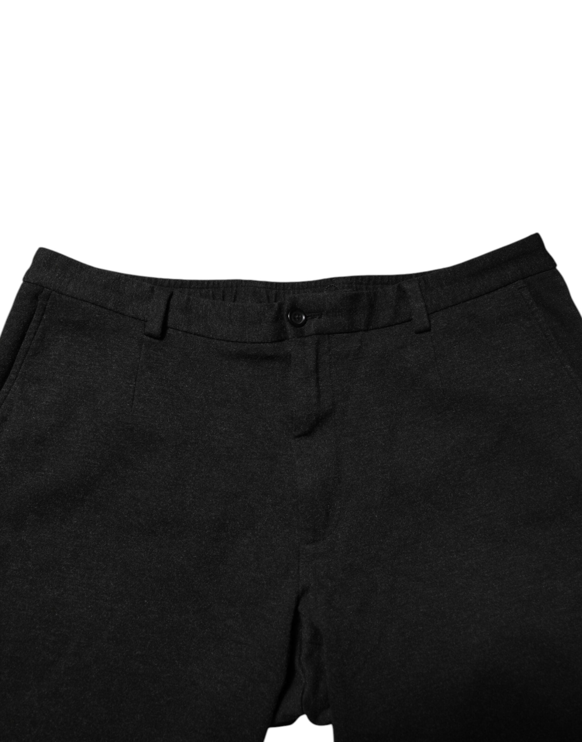 Dark Gray Viscose Dress Men Pants - ventzia