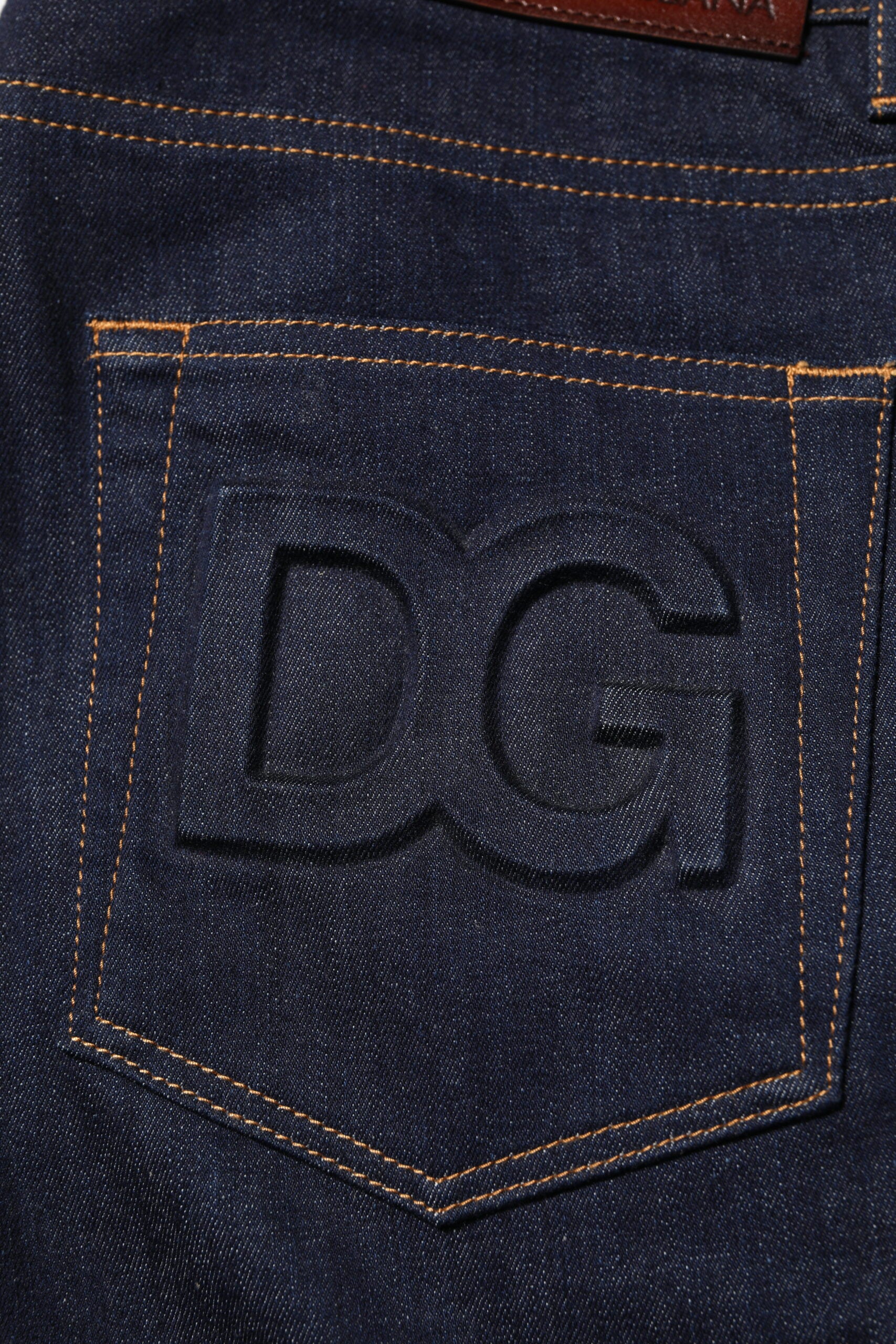 Dark Blue Cotton Logo Slim Fit Men Denim Jeans - ventzia