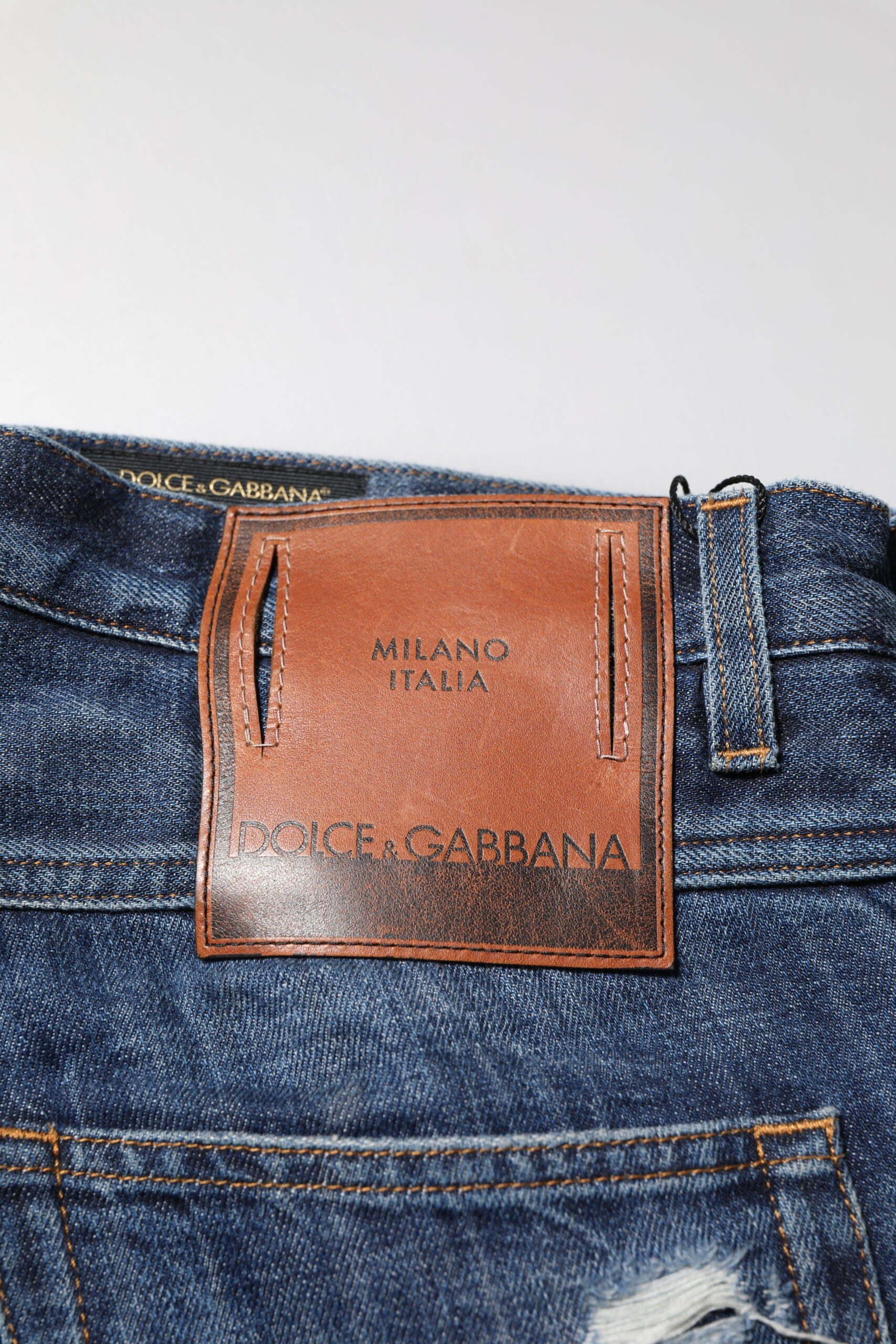 Blue Cotton Tattered Tapered Men Denim Jeans - ventzia