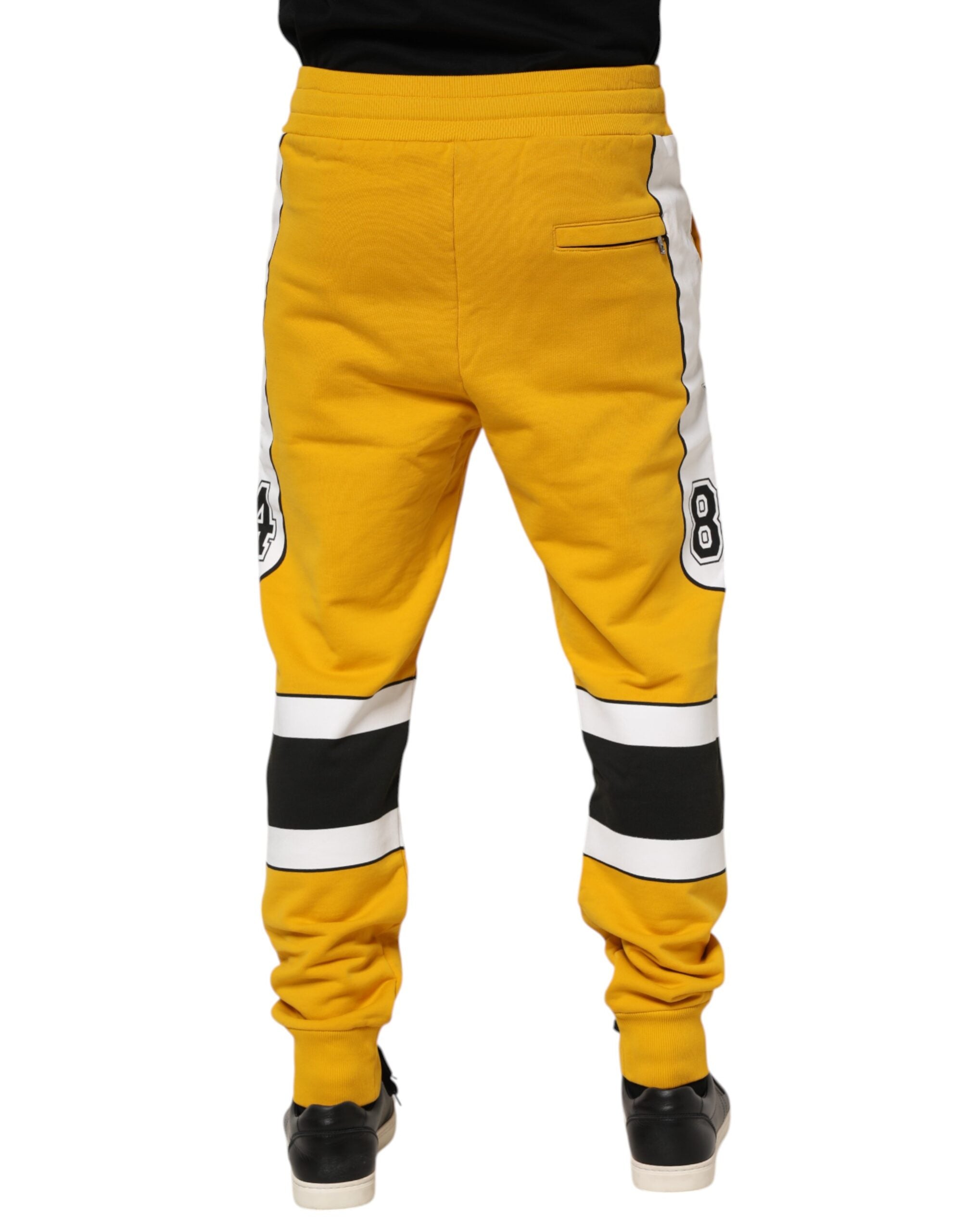 Yellow Cotton Drawstring Jogger Pants - ventzia
