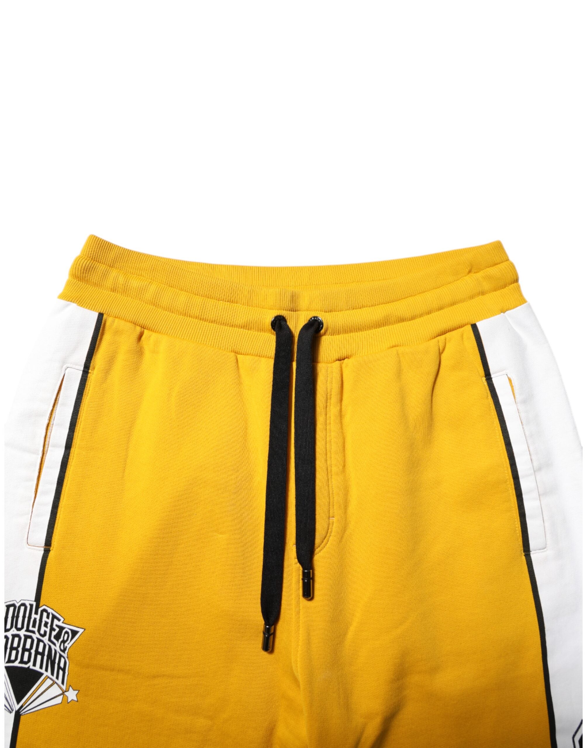 Yellow Cotton Drawstring Jogger Pants - ventzia
