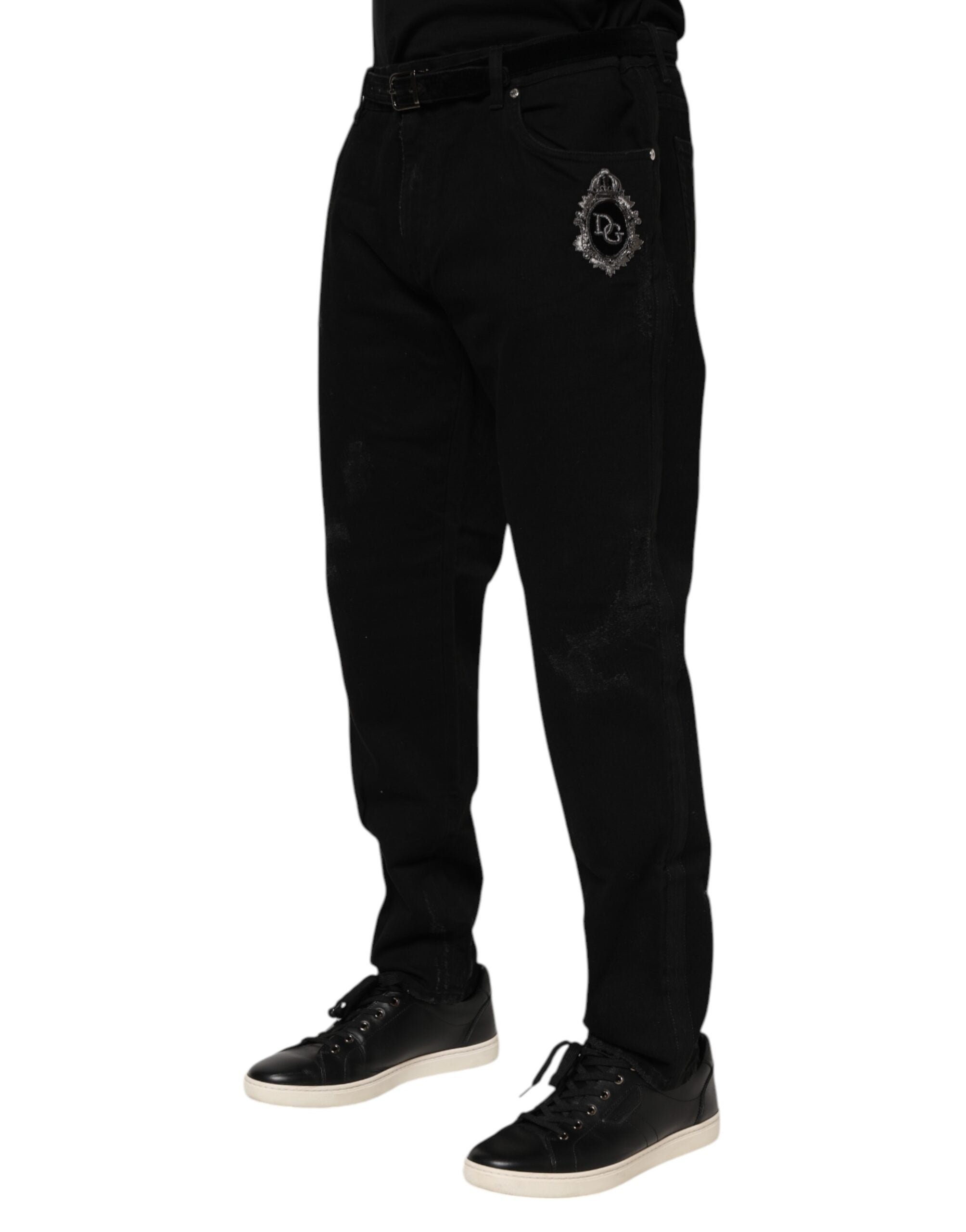 Black Cotton Skinny Men Denim Jeans - ventzia