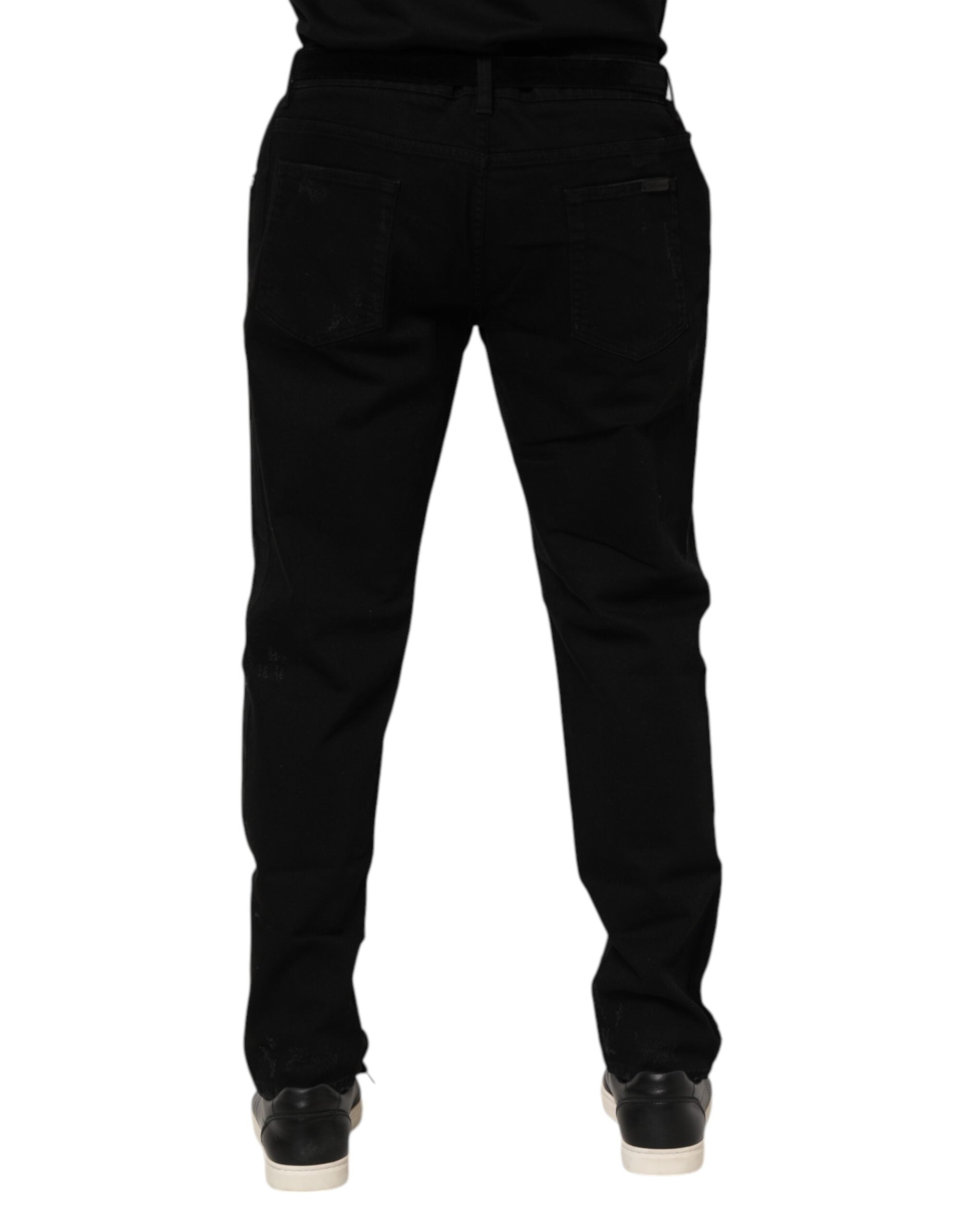 Black Cotton Skinny Men Denim Jeans - ventzia