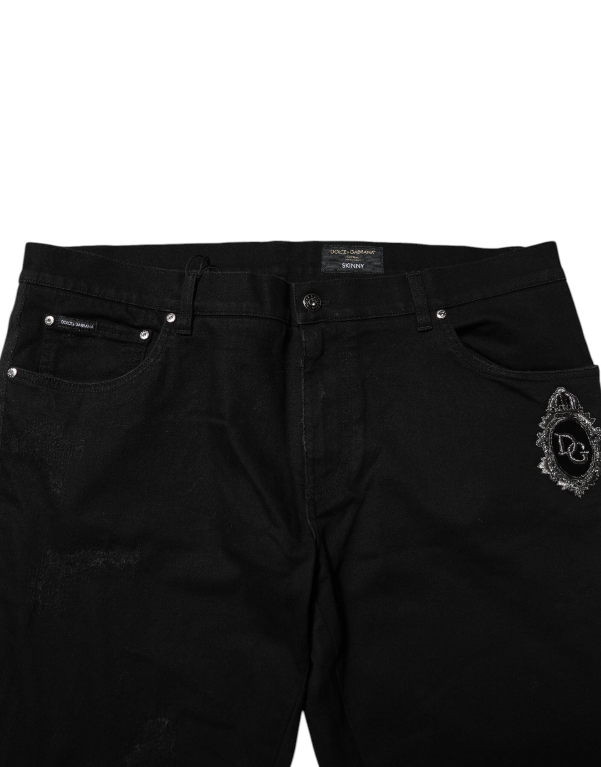 Black Cotton Skinny Men Denim Jeans - ventzia