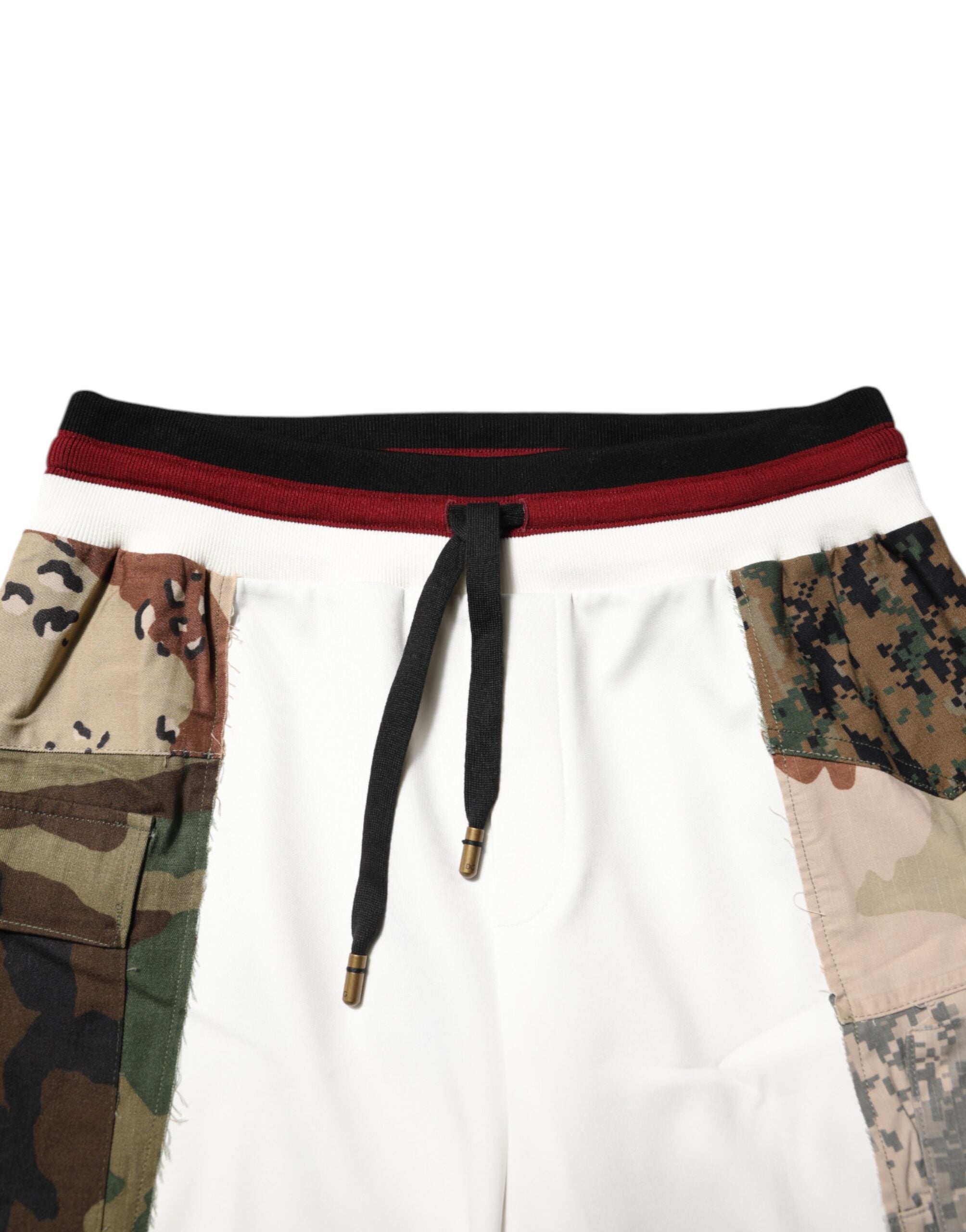White Patchwork Jogger Pants - ventzia