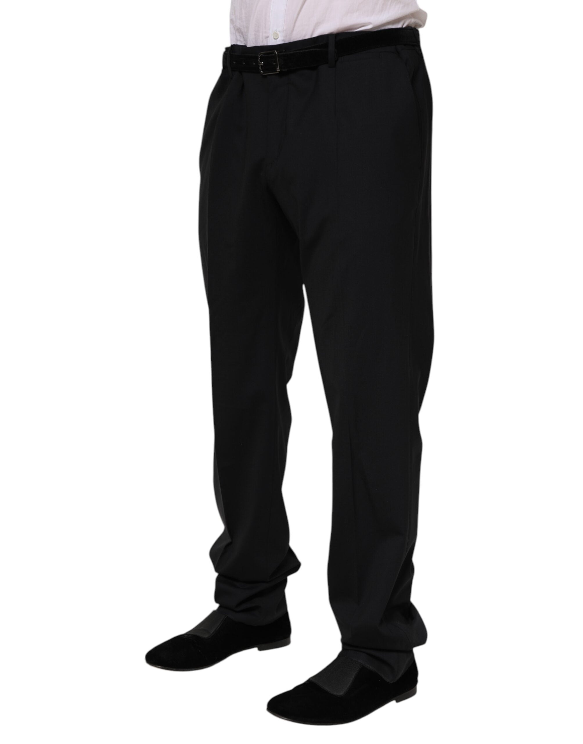 Black Wool Formal Dress Pants - ventzia